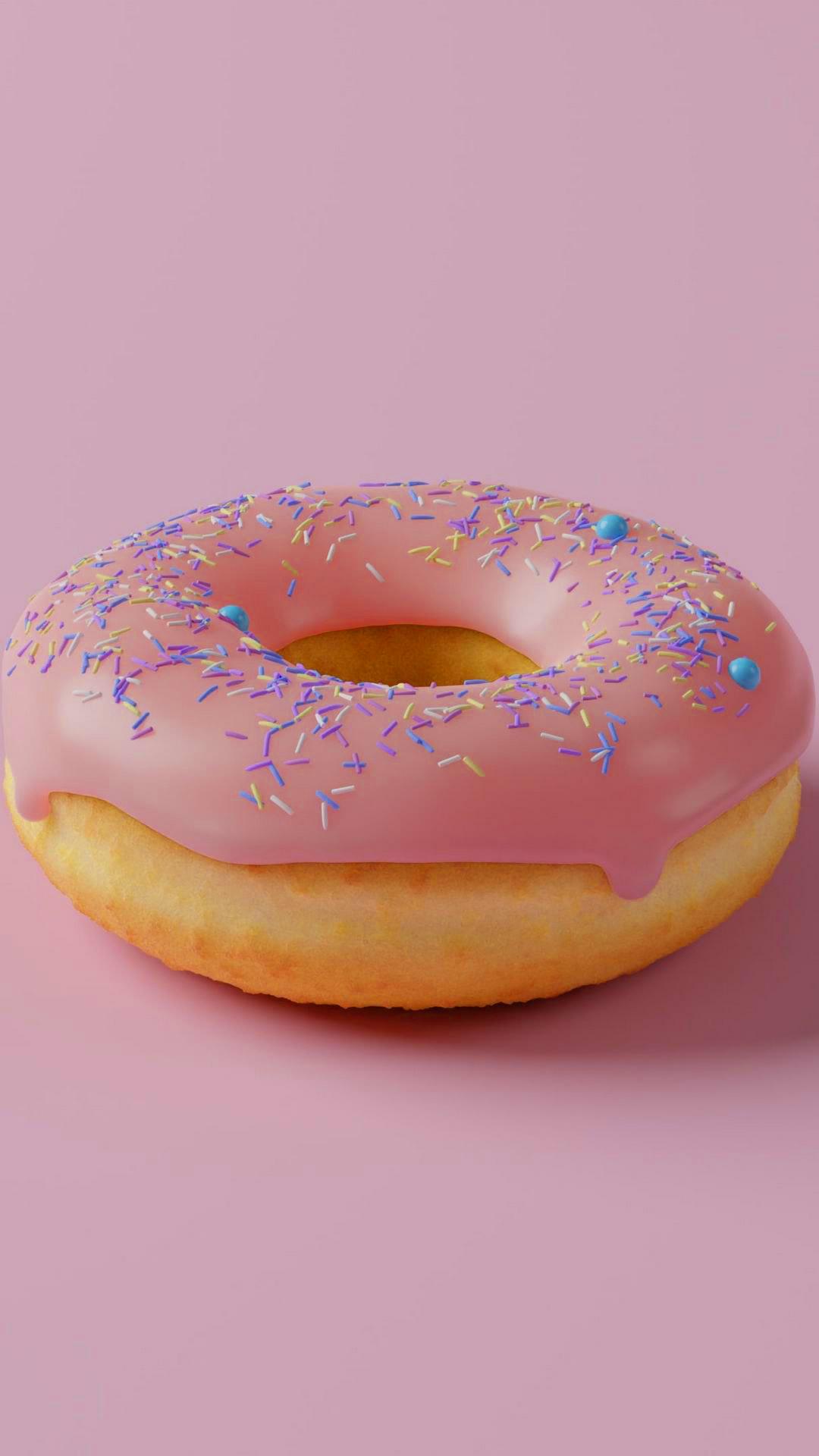 1080x1920 Pink Donut Wth Sprinkles HD Wallpaper