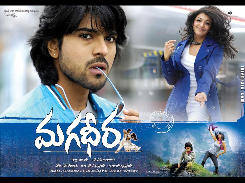 1024x768 Magadheera film wallpaper cinema Charan Teja & Kajal Agarwal
