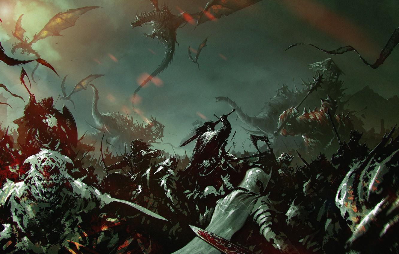1332x850 Wallpaper Dragon, Monster, War, Warrior, Battle, The Lord Of The Rings, Fantasy, Warriors, Dragon, Art, Dragons, Fiction, Elephants, Sword, Omar Bronze, Trolls image for desktop, section фантастика