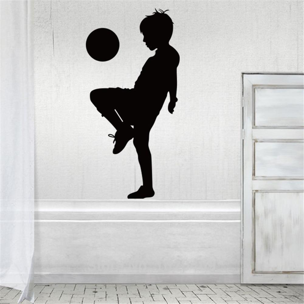 1000x1000 Boy playing football wallpaper wallpaper Home Decor Wall Decal for children bedroom decor home decor wall sticker. Wallpaper