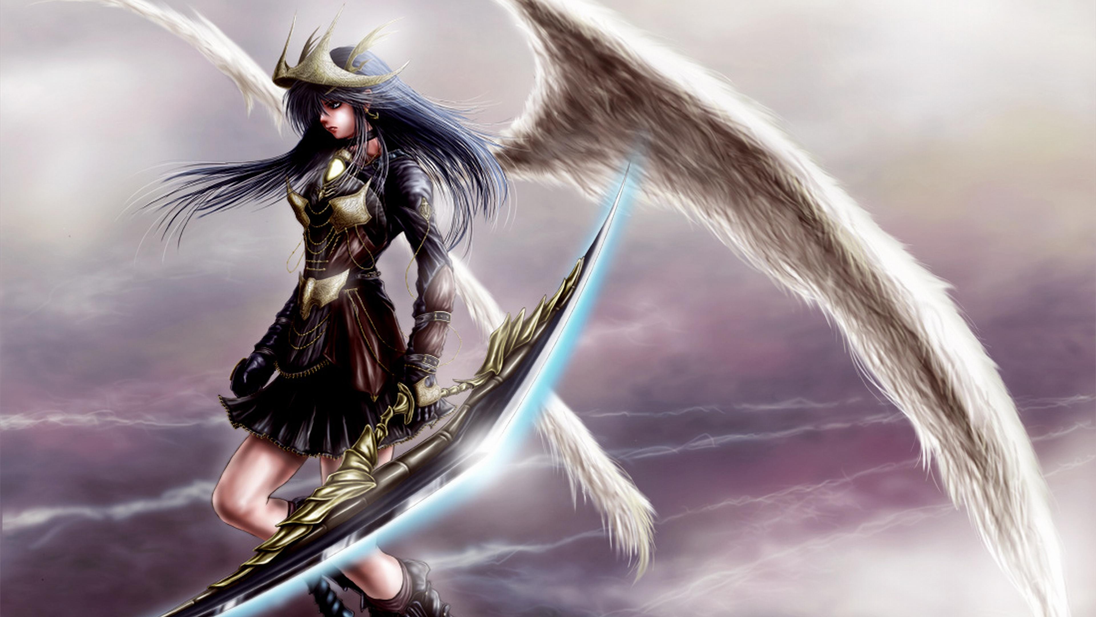 3840x2160 Fantasy Angel Warrior 4k Ultra HD Wallpaper