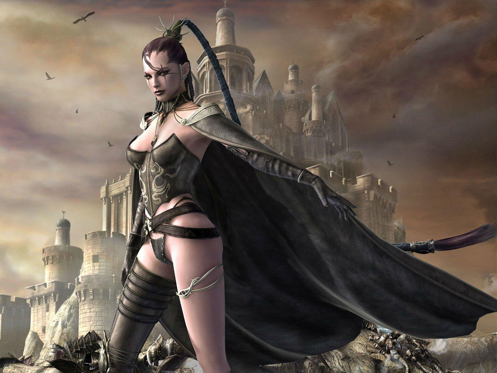 1600x1200 LAST CHAOS fantasy mmo rpg action fighting 1lchaos action warrior dungeon adventure online babe girl girls castle dark gothic wallpaperx1200