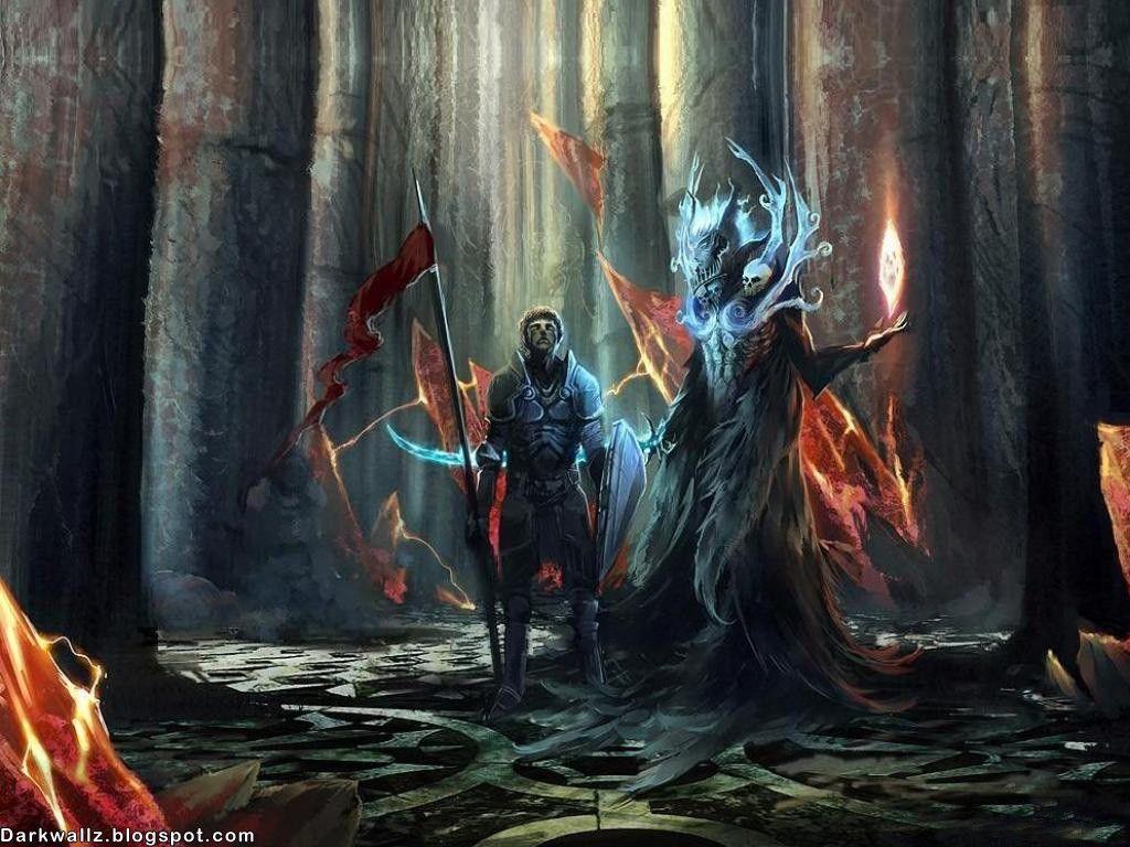 1024x768 Gothic wallpaper, Dark warrior, Horror art