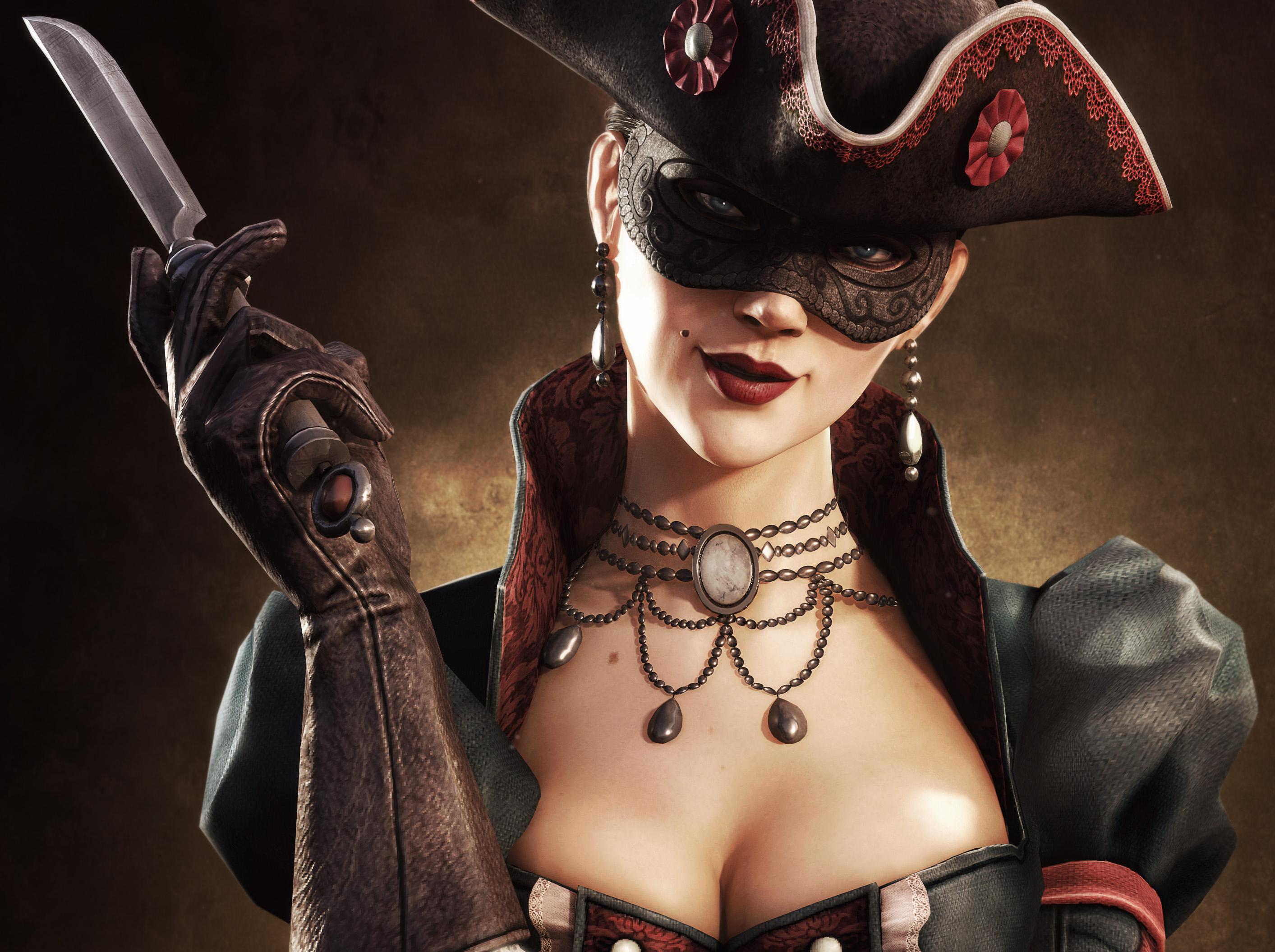 2827x2111 assassins, Creed, Black, Flag, Knife, Mask, Hat, Game, Graphics, Girl, Fantasy, Warrior, Gothic, Pirate Wallpaper HD / Desktop and Mobile Background