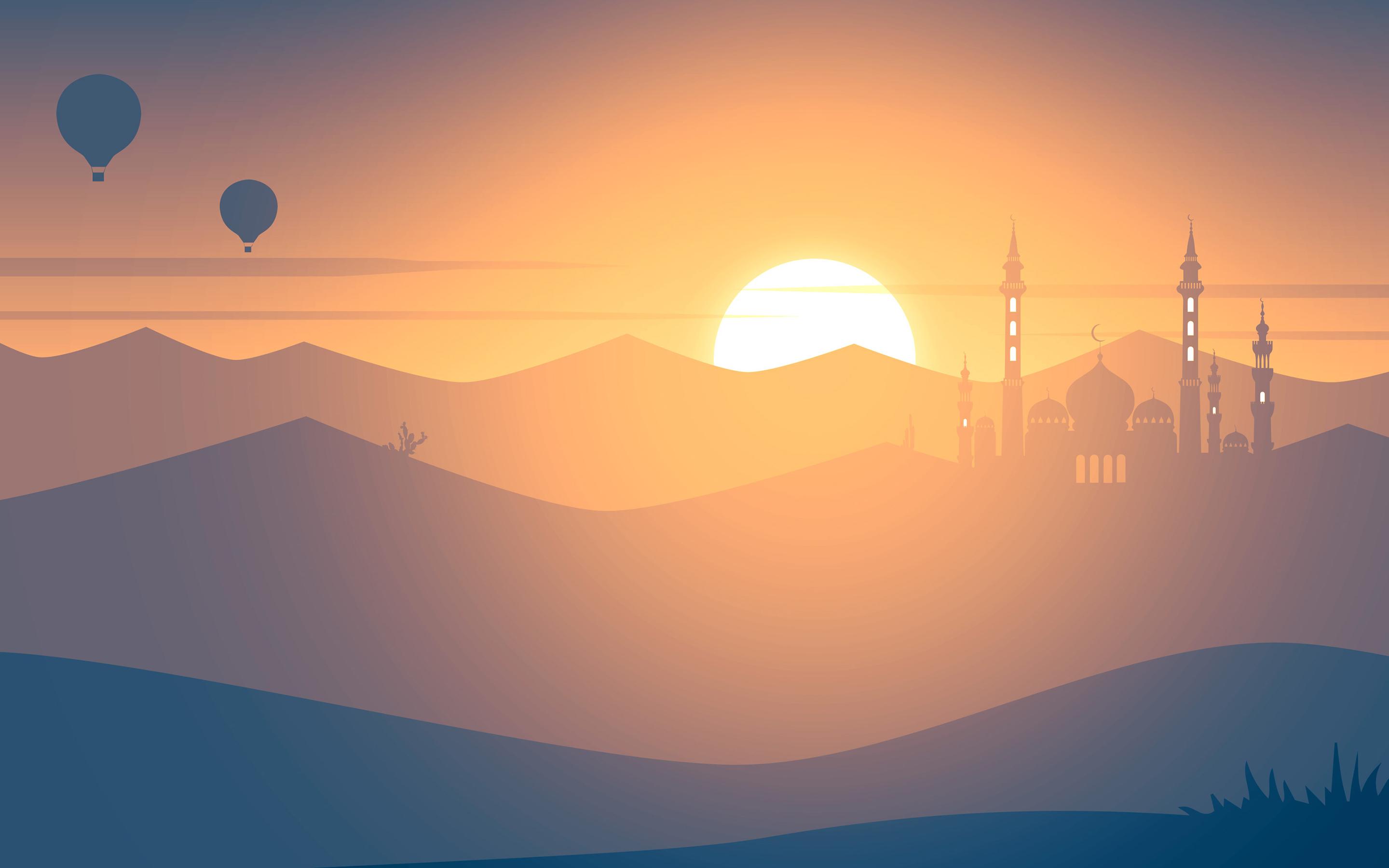 2880x1800 Wallpaper 4k Mosque Sunset 4K Wallpaper