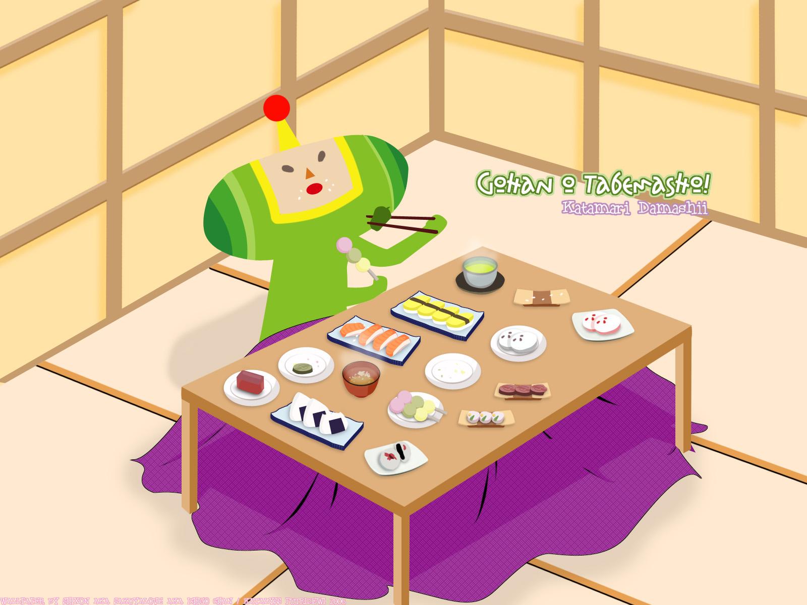 1600x1200 Katamari Damacy Wallpaper: Gohan o Tabemasho!