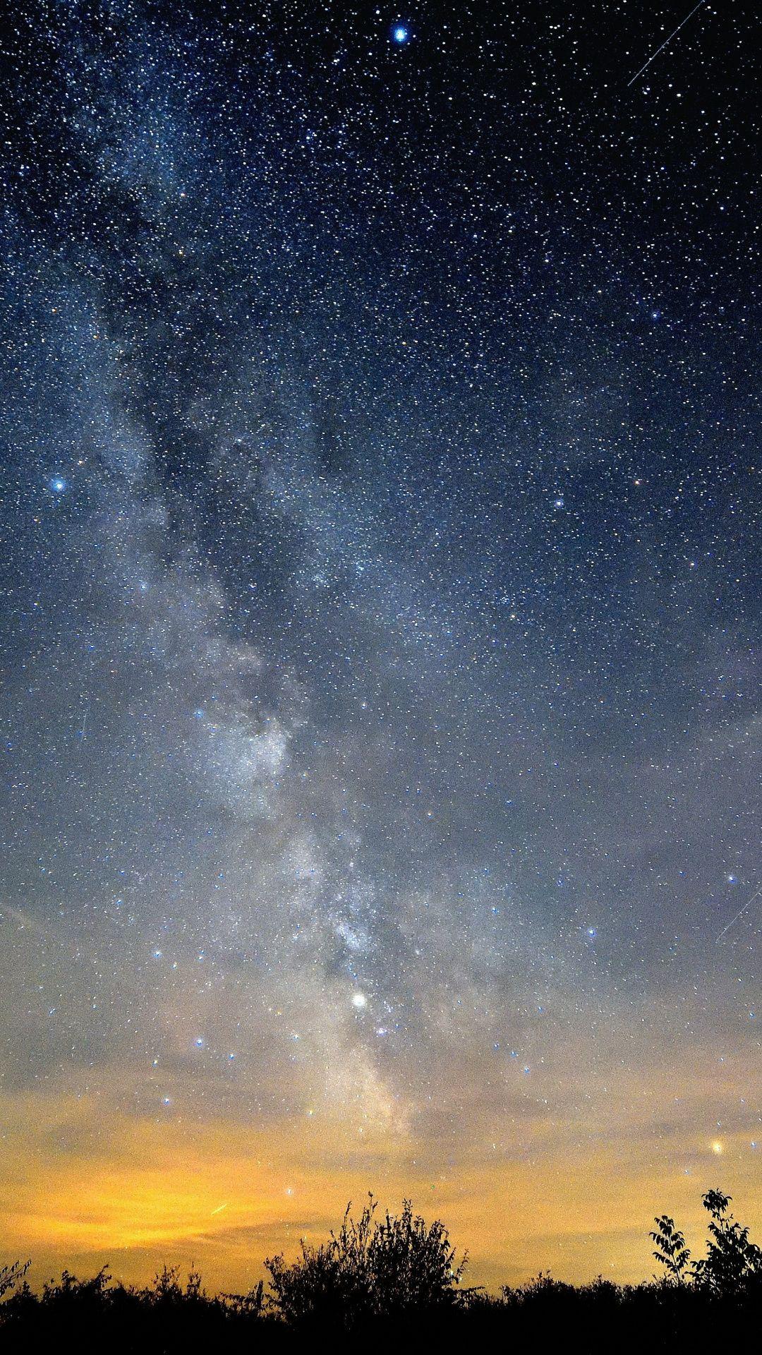 1080x1920 Stars, sky, milky way, night out, nature, 1080x1920 wallpaper. Scenery, Milky way, Aesthetic photography nature
