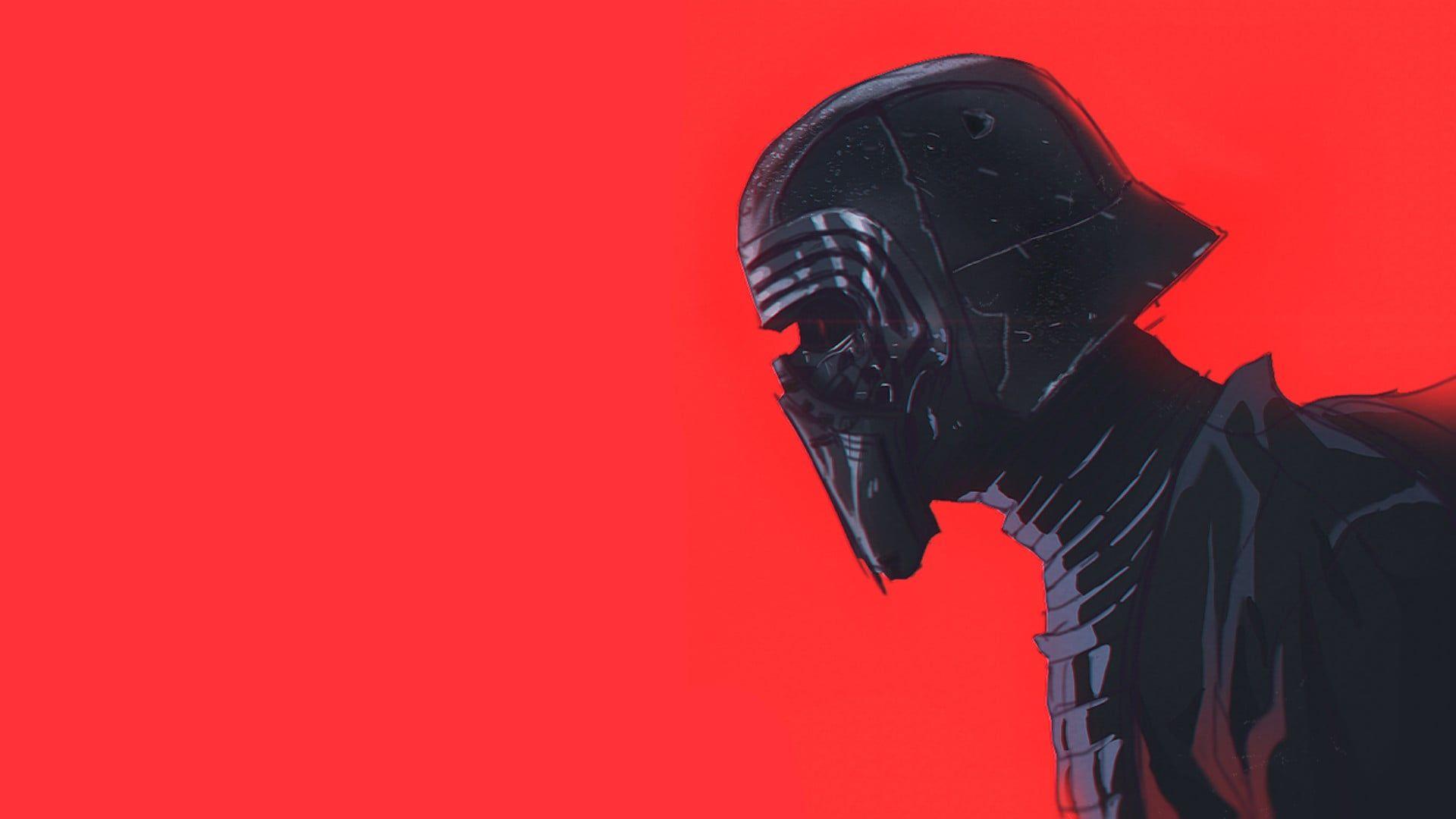 1920x1080 Dart Vader illustration Kylo Ren Star Wars #mask #red P #wallpaper #hdwallpaper #desktop. Star wars background, Kylo ren wallpaper, Star wars wallpaper