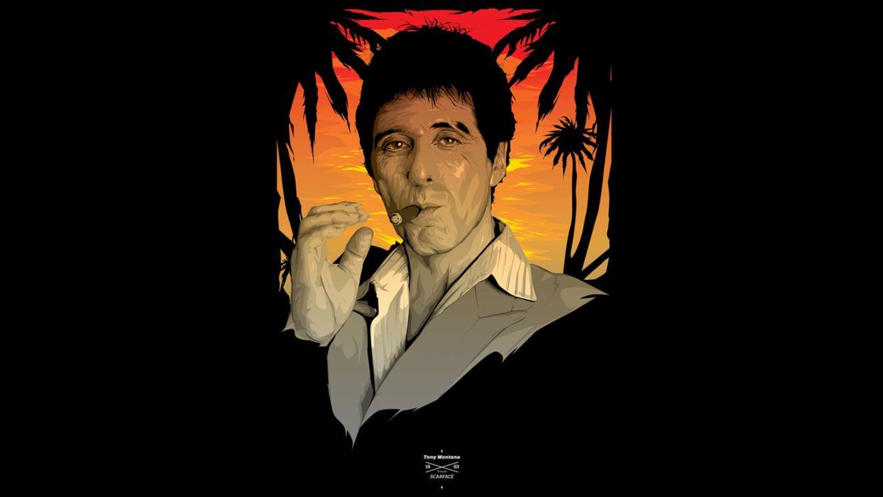 1244x700 Scarface Al Pacino Tony Montana Black Cigar Smoking wallpaper