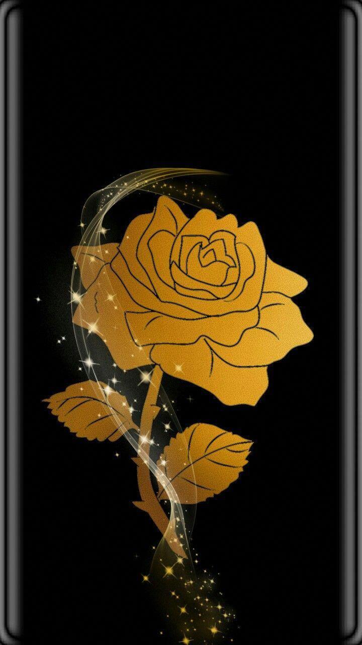 720x1280 Black & Gold Rose Wallpaper.By Artist Unknown. #iphonewallpaperrosegold. Beautiful wallpaper, Gold and black wallpaper, Rose gold wallpaper