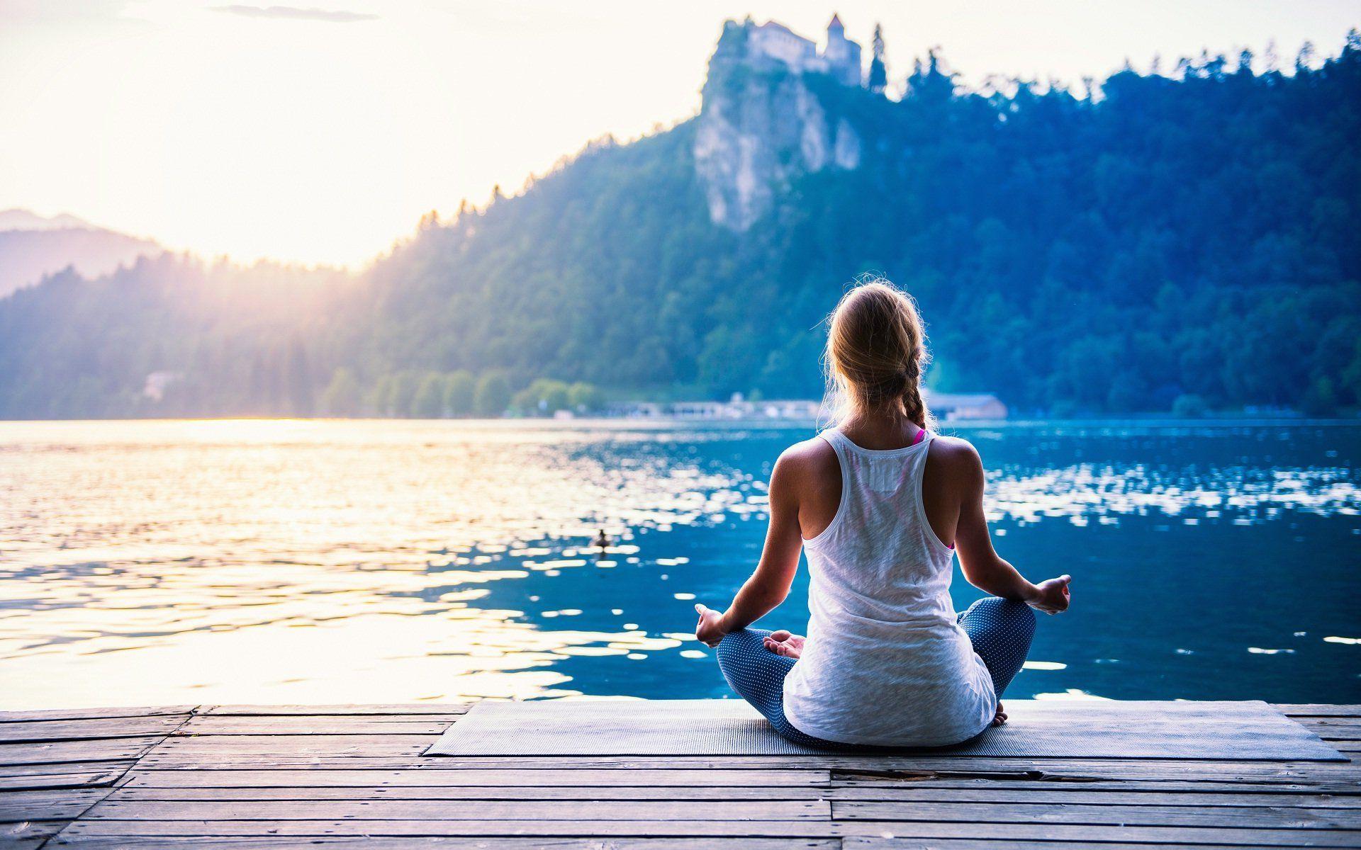 1920x1200 Meditating Women Wallpaper