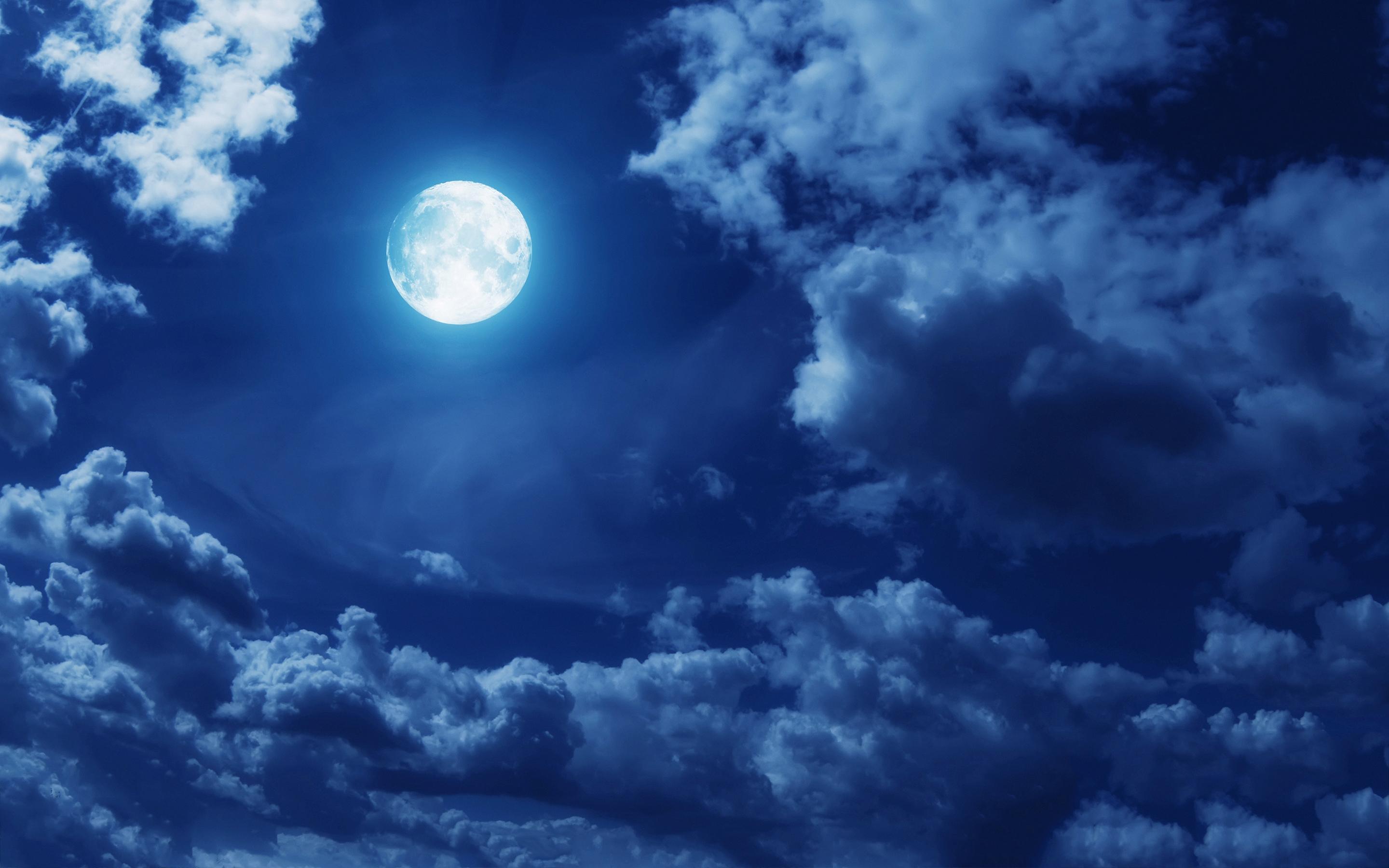 2880x1800 halloween full moon with clouds