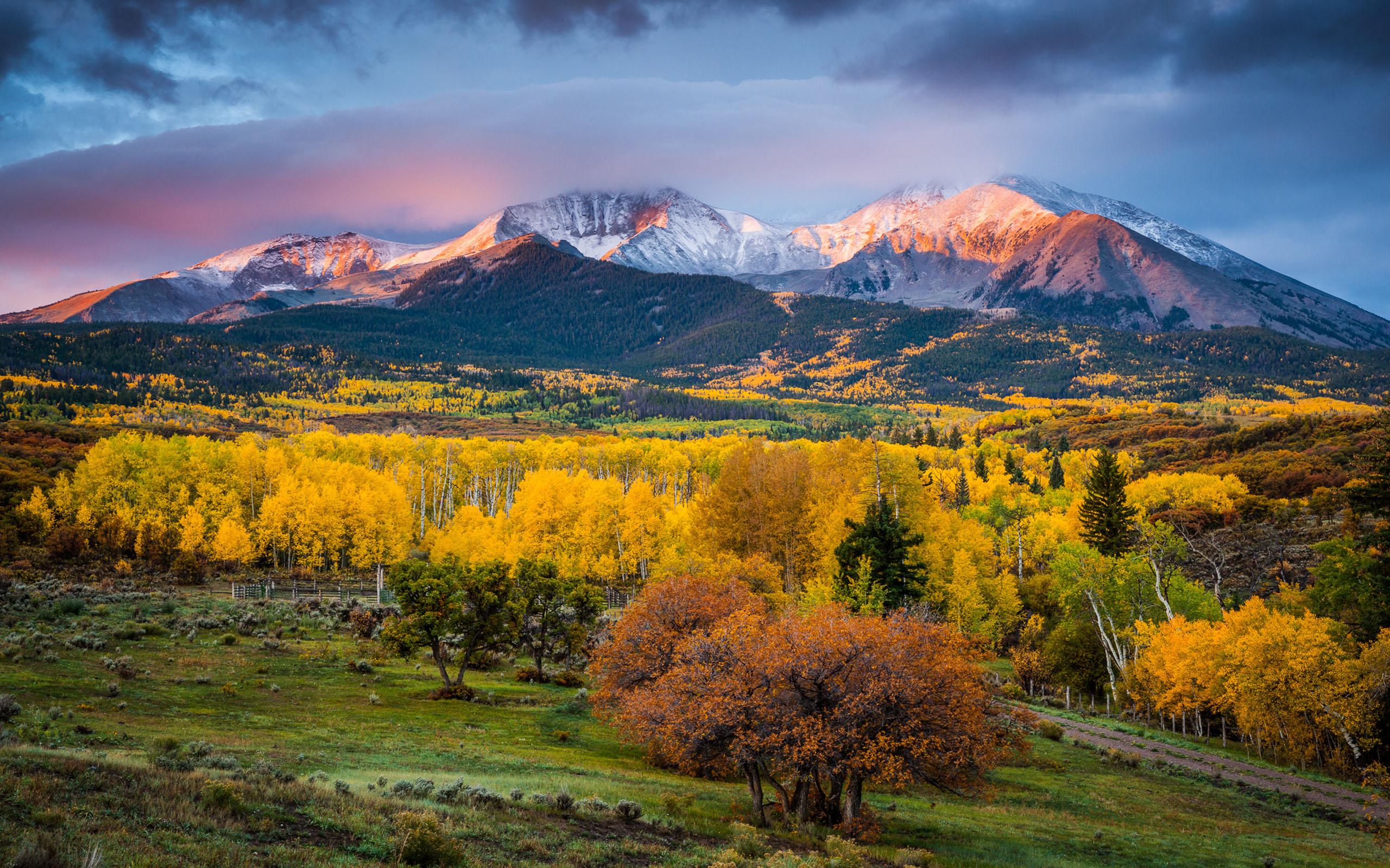 2560x1600 Colorado Fall Colors Sunrise Landscape Wallpaper HD for Deskx1600 :