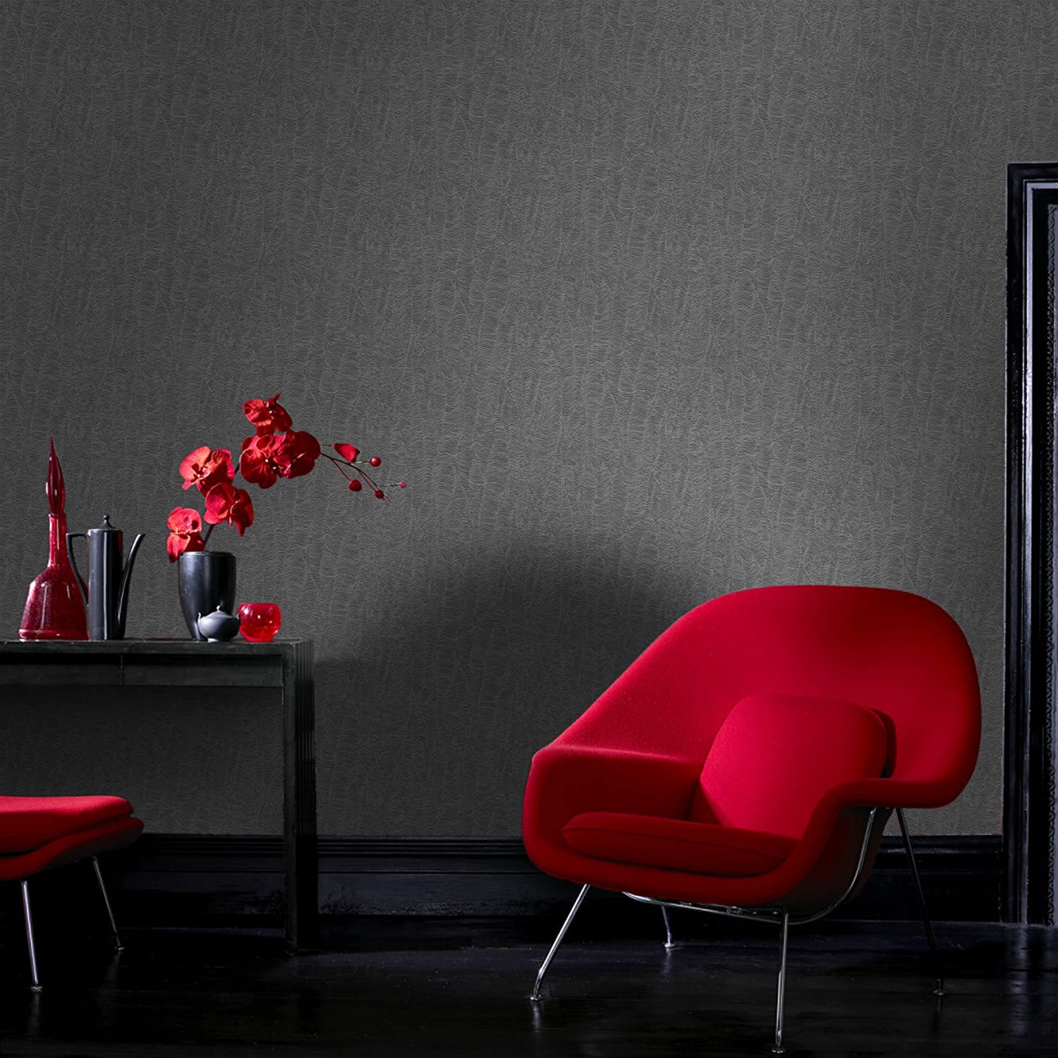 1500x1500 Boutique Black Silver Textured Wallpaper Luxury Plain Our shop most popular
