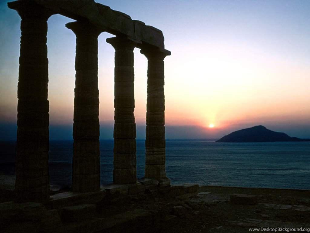 1024x768 Free Desktop Wallpaper, Temple Of Poseidon Greece Of Poseidon HD Wallpaper