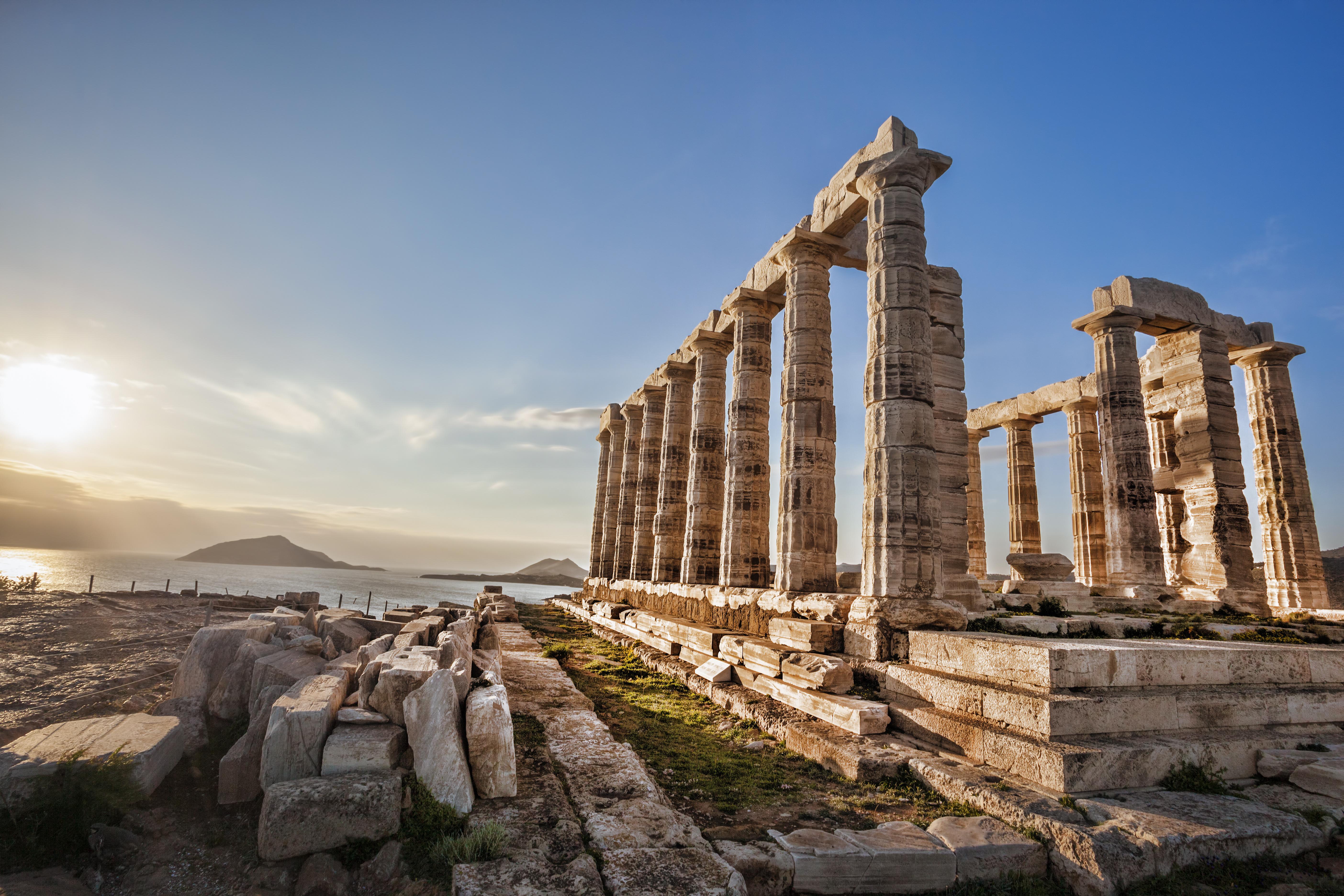 5616x3744 Greek temple Poseidon, Cape Sounion in Greece
