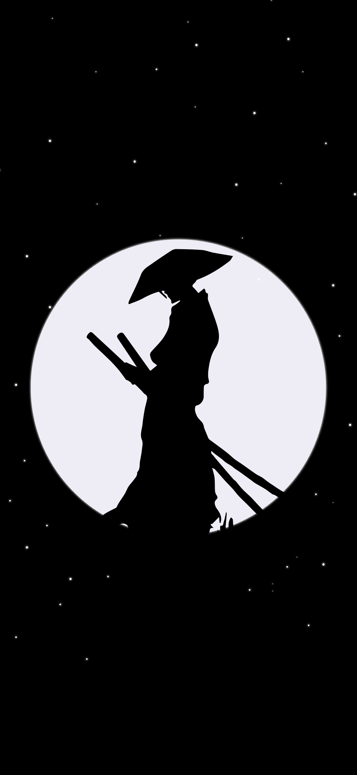 1205x2609 Wallpaper Samurai, Moon, Amoled, Space, Astronomical Object, Background Free Image