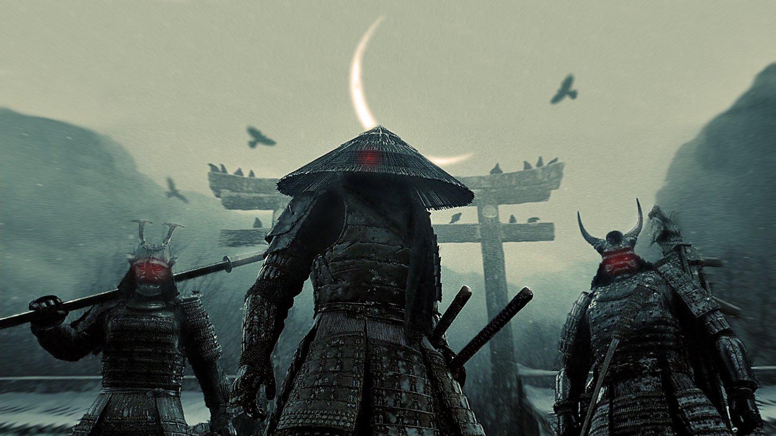 1600x900 monsters, Moon, Samurai, Red, Eyes, Sucker, Punch Wallpaper HD / Desktop and Mobile Background