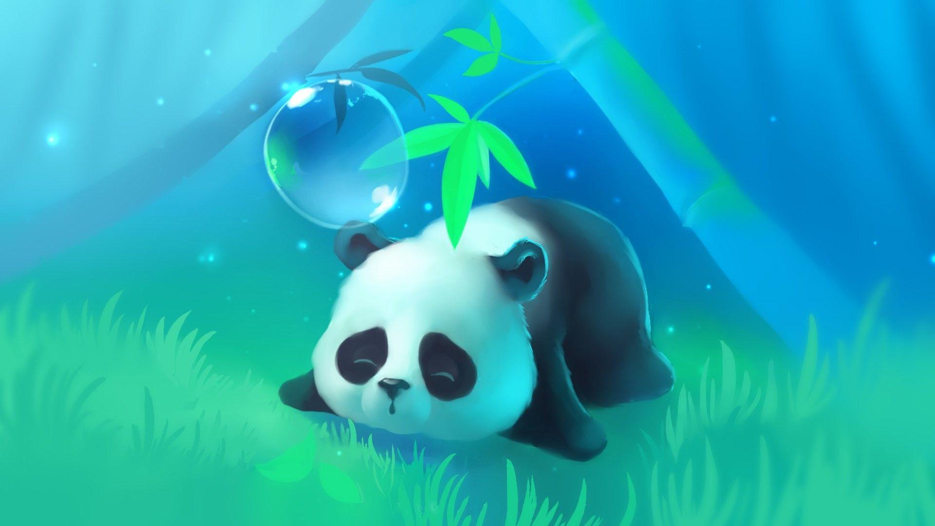 1920x1080 Panda Cartoon Wallpaper