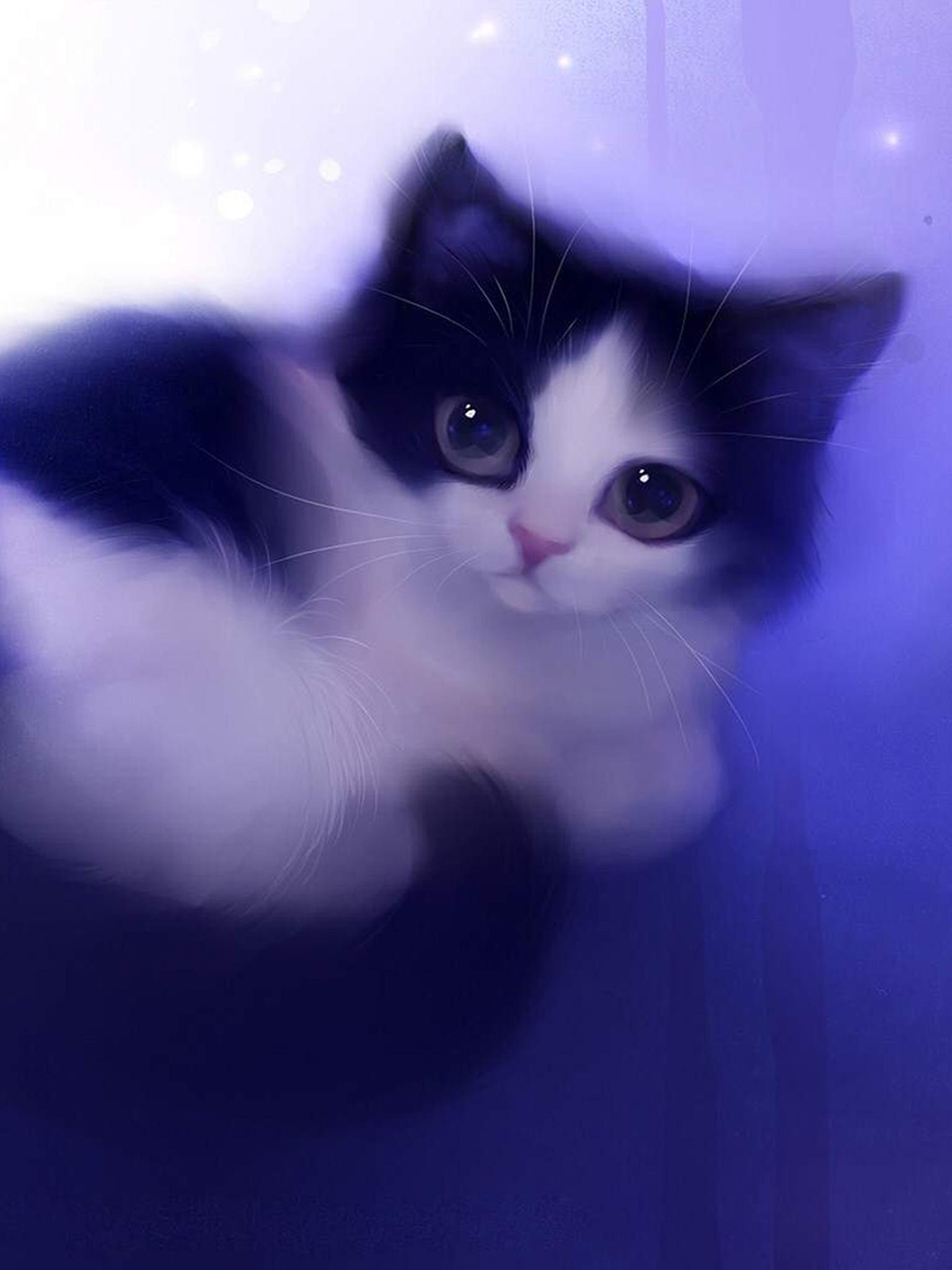 1536x2048 cute cat cartoon wallpaper, cat, small to medium sized cats, mammal, felidae, whiskers