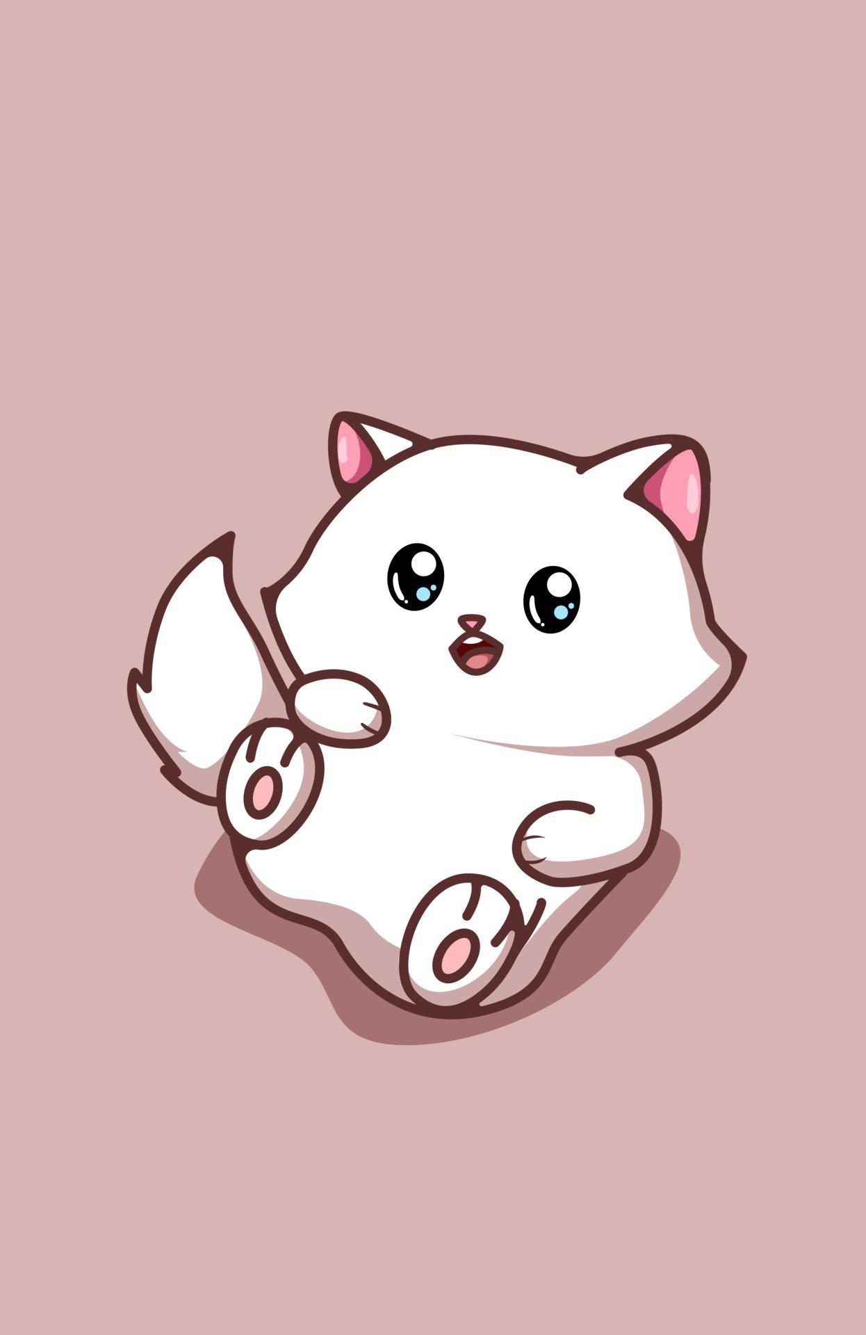 1246x1920 cute and funny baby cat cartoon illustration