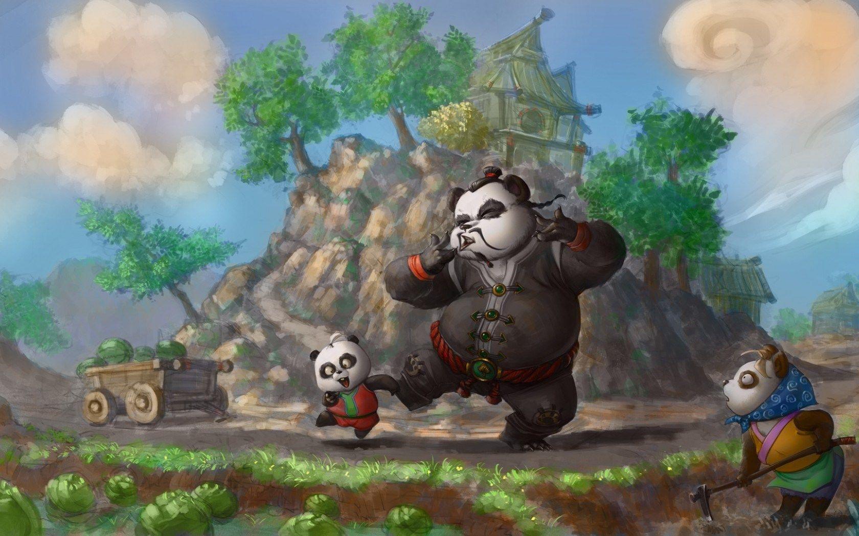 1680x1050 Fantasy Panda Cartoon Art