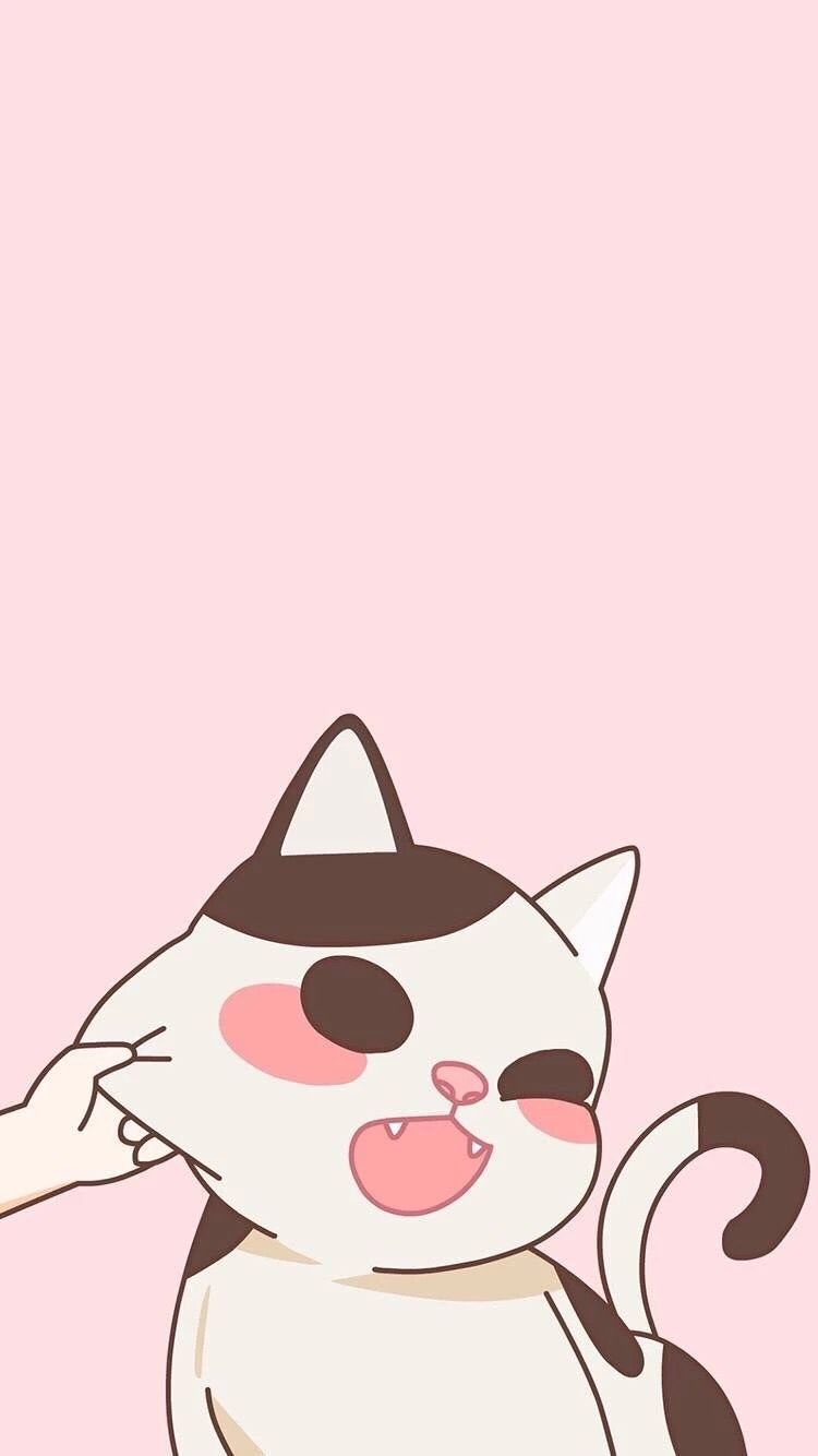 750x1334 A Cute Cartoon Cat Wallpaper For iPhone