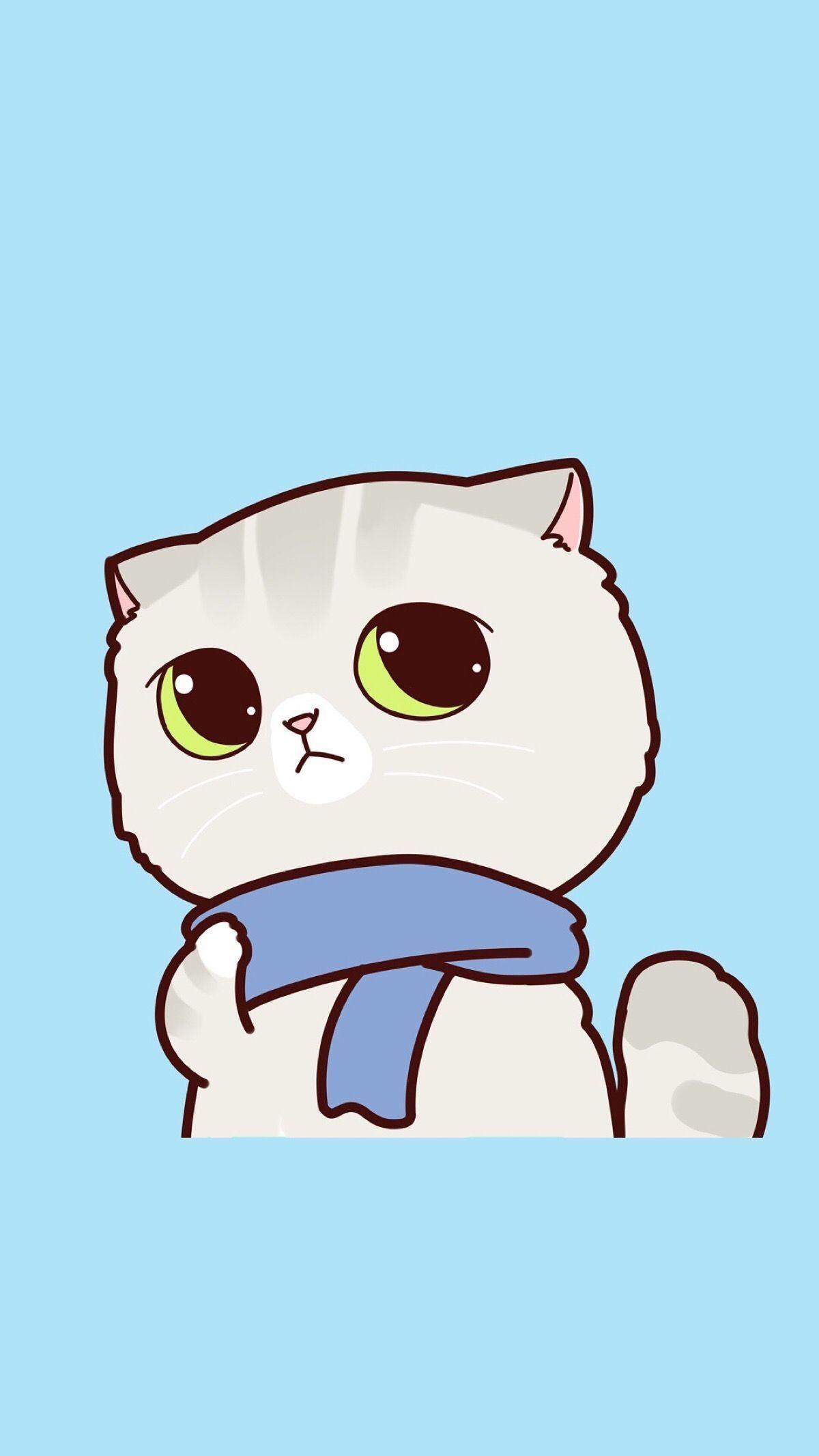 1200x2133 Spring Cartoon Cat Wallpaper