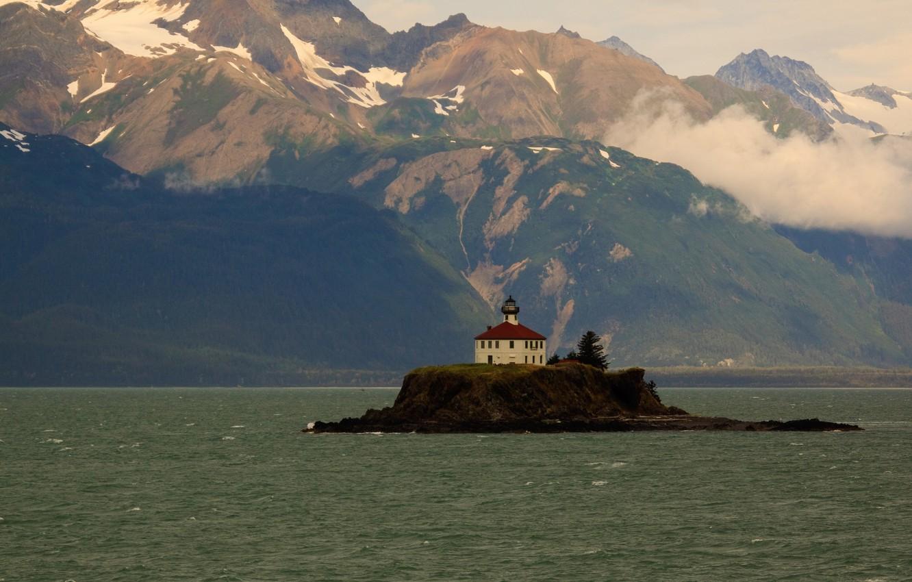 1332x850 Wallpaper Alaska, United States, Lynn Canal, Juneau, Eldred Rock Lighthouse, Skagway image for desktop, section пейзажи