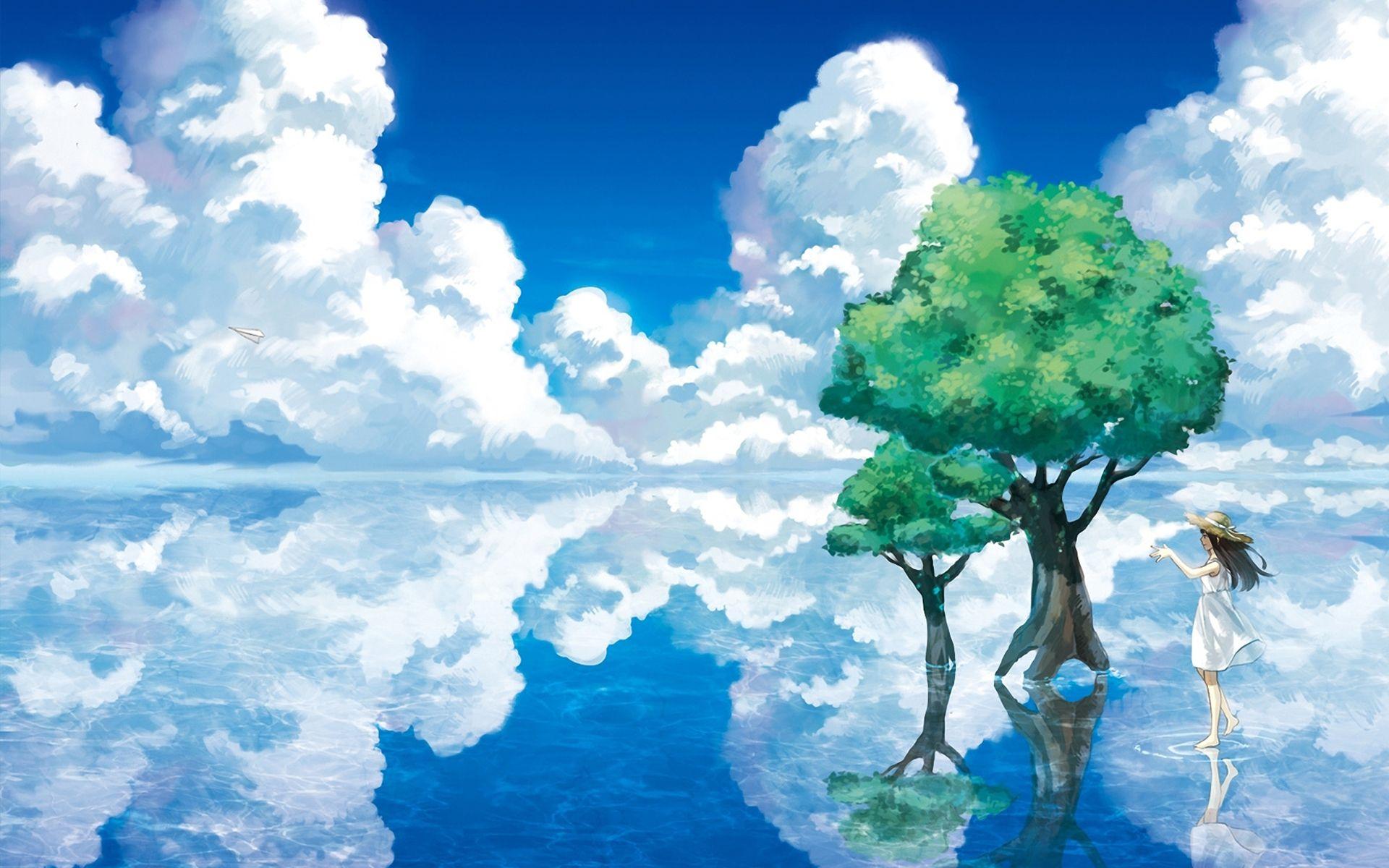 1920x1200 Blue Sky Anime Wallpaper
