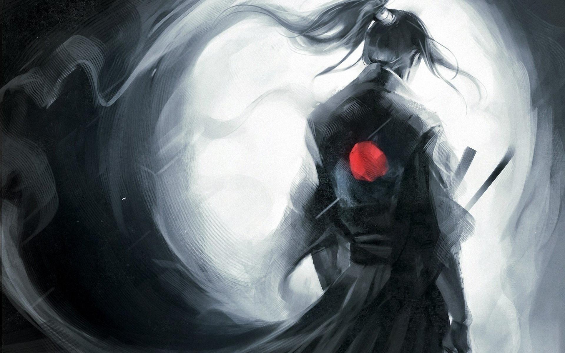1920x1200 Desktop Wallpaper Bushido Japanese Samurai, Monochrome, HD Image, Picture, Background, Lvzgzk