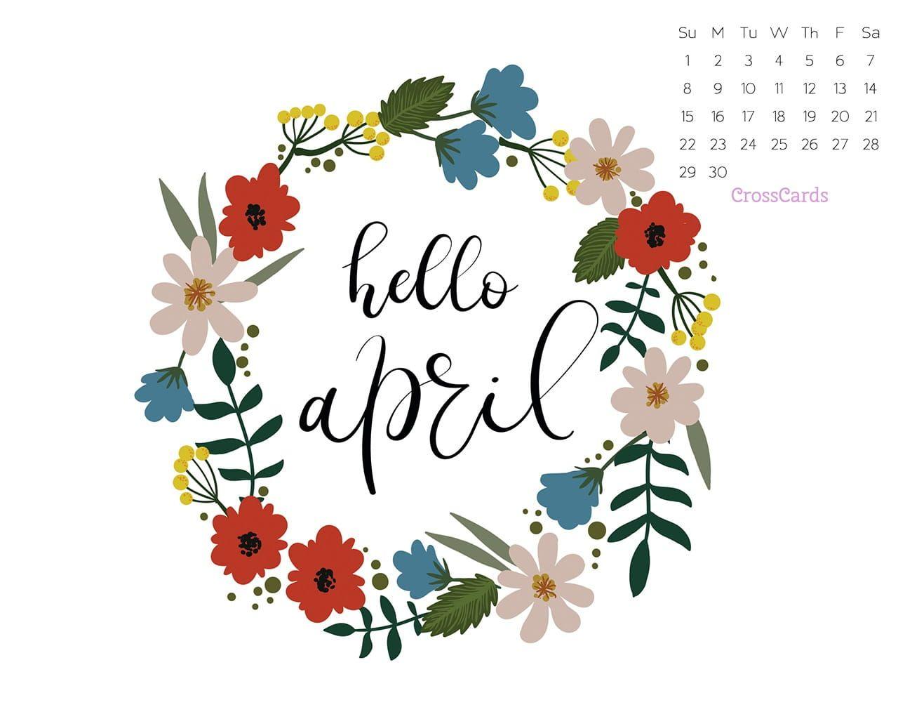 1280x1024 April 2018 April Desktop Calendar- Free April Wallpaper
