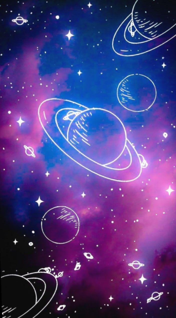704x1273 Space Doodle Wallpaper