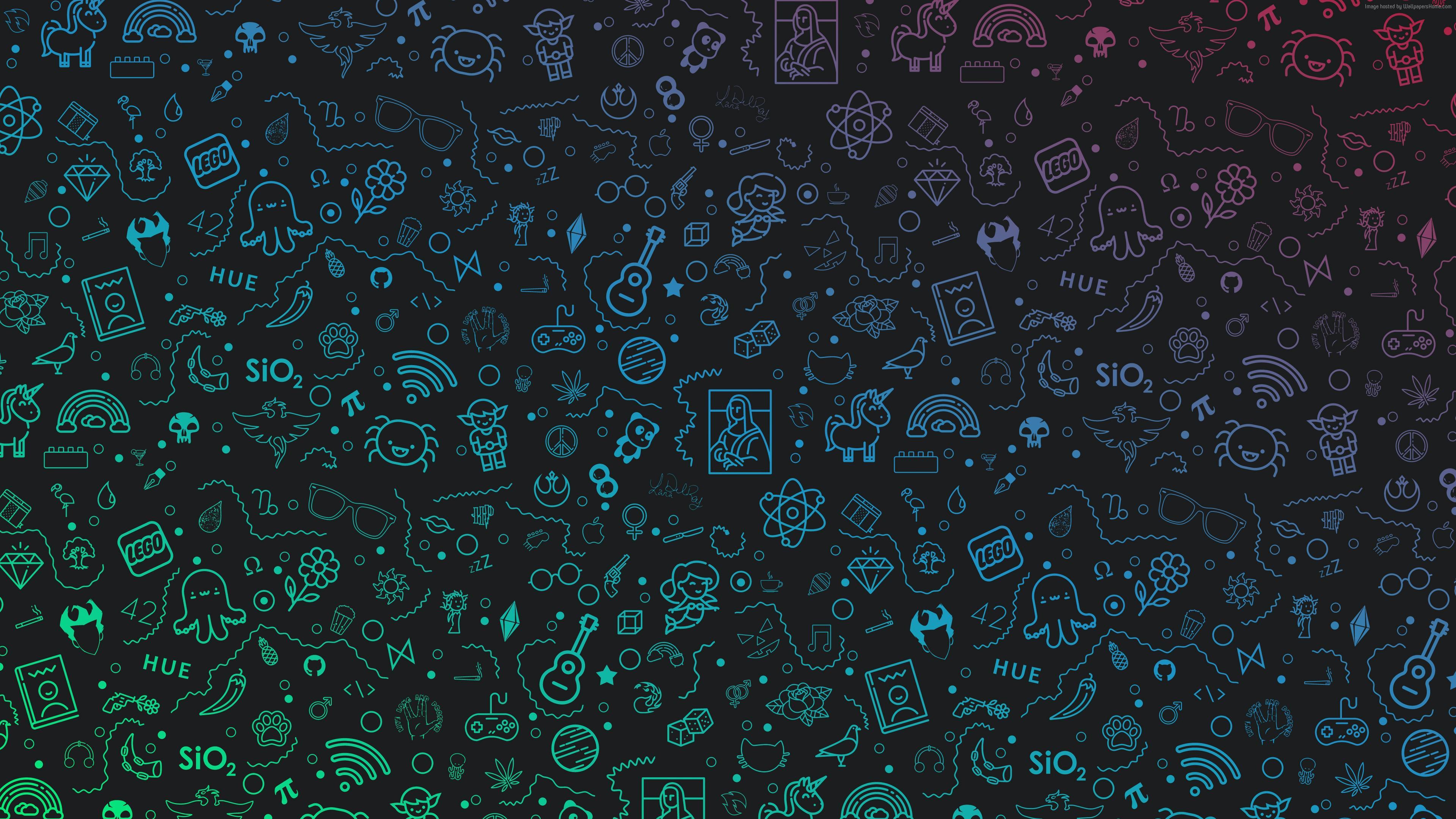3840x2160 Doodle Space 4K wallpaper