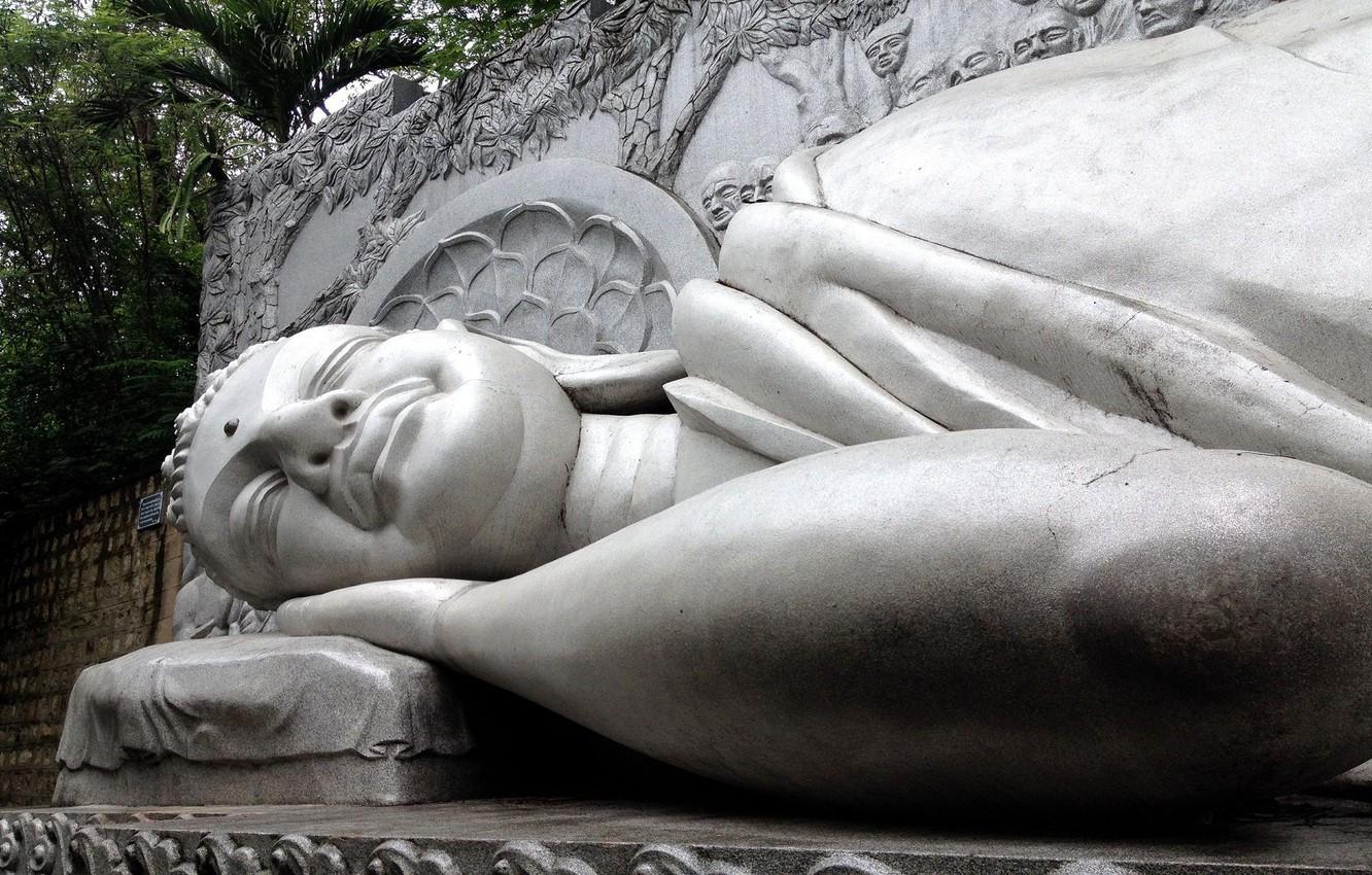 1332x850 Wallpaper Vietnam, lying on his side, Viet Nam, buddhism, Buddha statue image for desktop, section разное