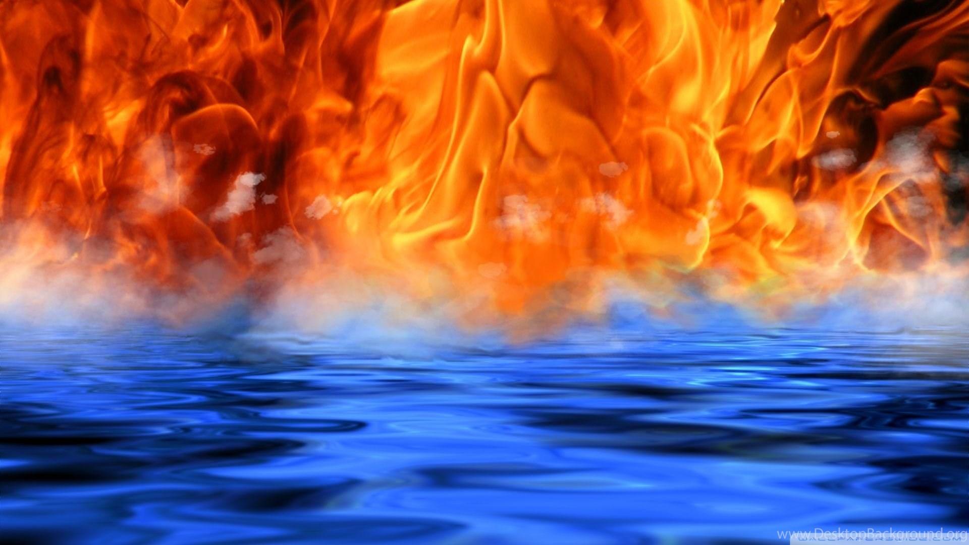 1920x1080 Pic > Cool Fire And Water Wallpaper Desktop Background