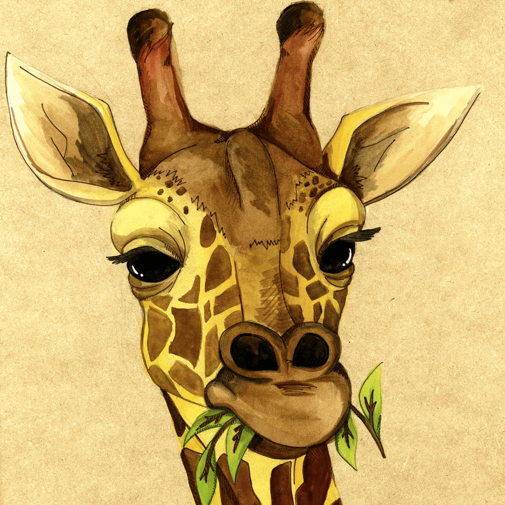 1024x1024 Best HD Giraffe Art Wallpaper for iOS 8 Background: Animal Theme Picture Collection