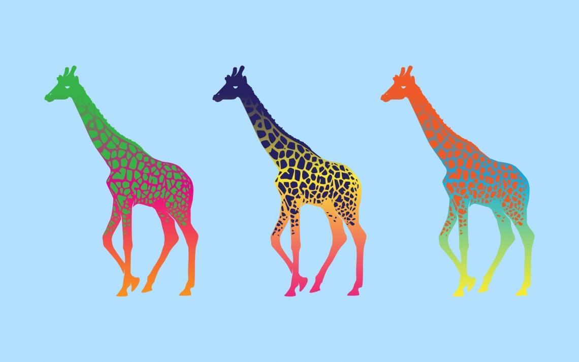 1140x713 Free photo of Digital Art Neon giraffes wallpaper