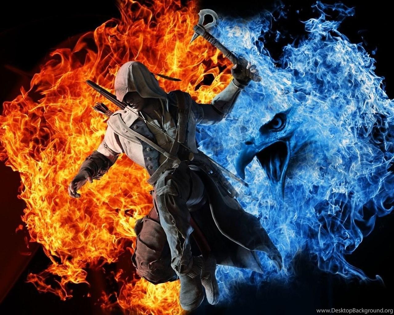 1280x1024 Edward Kenway On Fire And Water Wallpaper Game Wallpaper Desktop Background