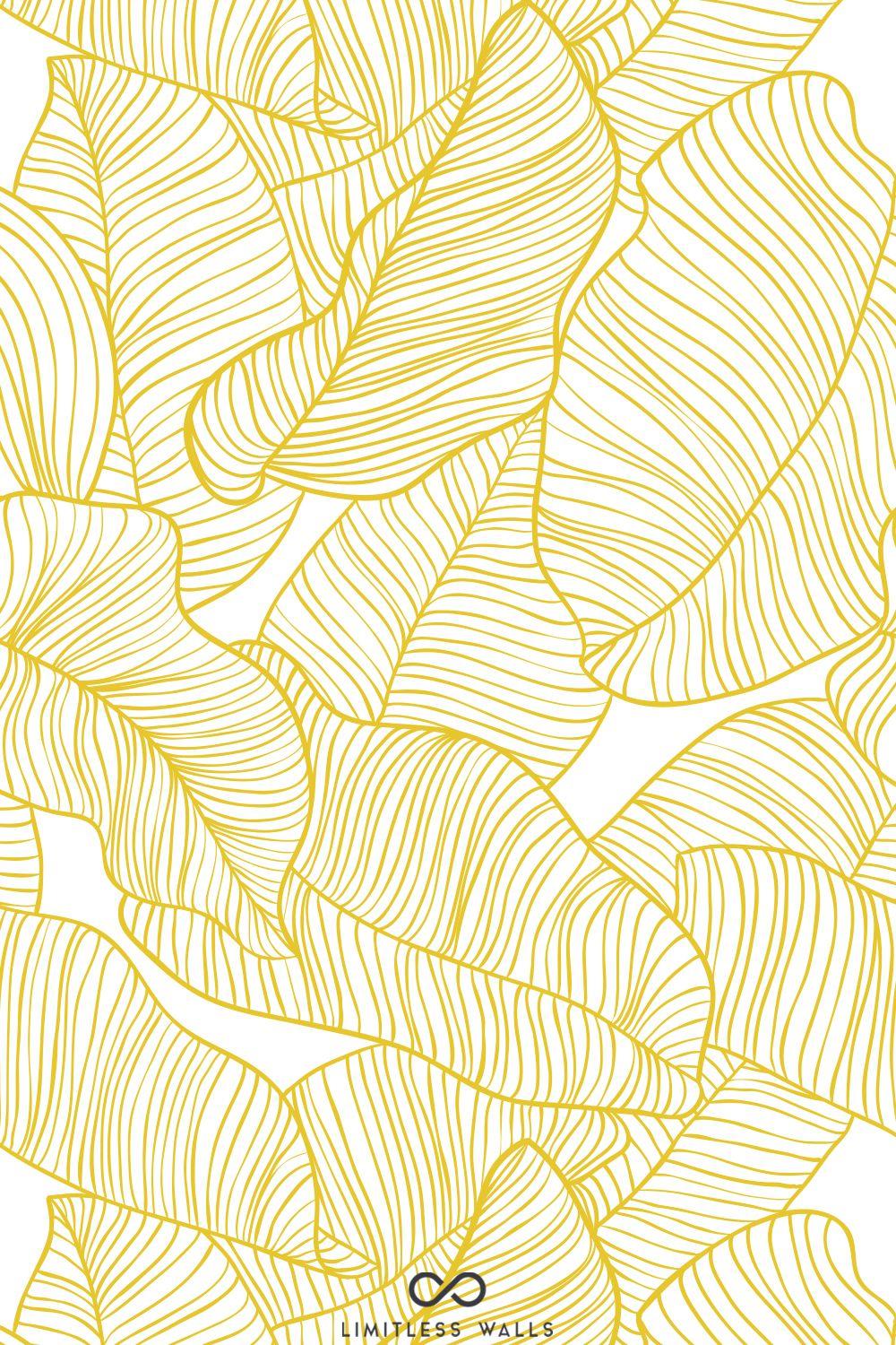 1000x1500 Yellow Banana Leaf Wallpaper. Fun Yellow Wallpaper. Limitless Walls Wall Mural. Yellow wallpaper, Yellow aesthetic pastel, Leaf wallpaper