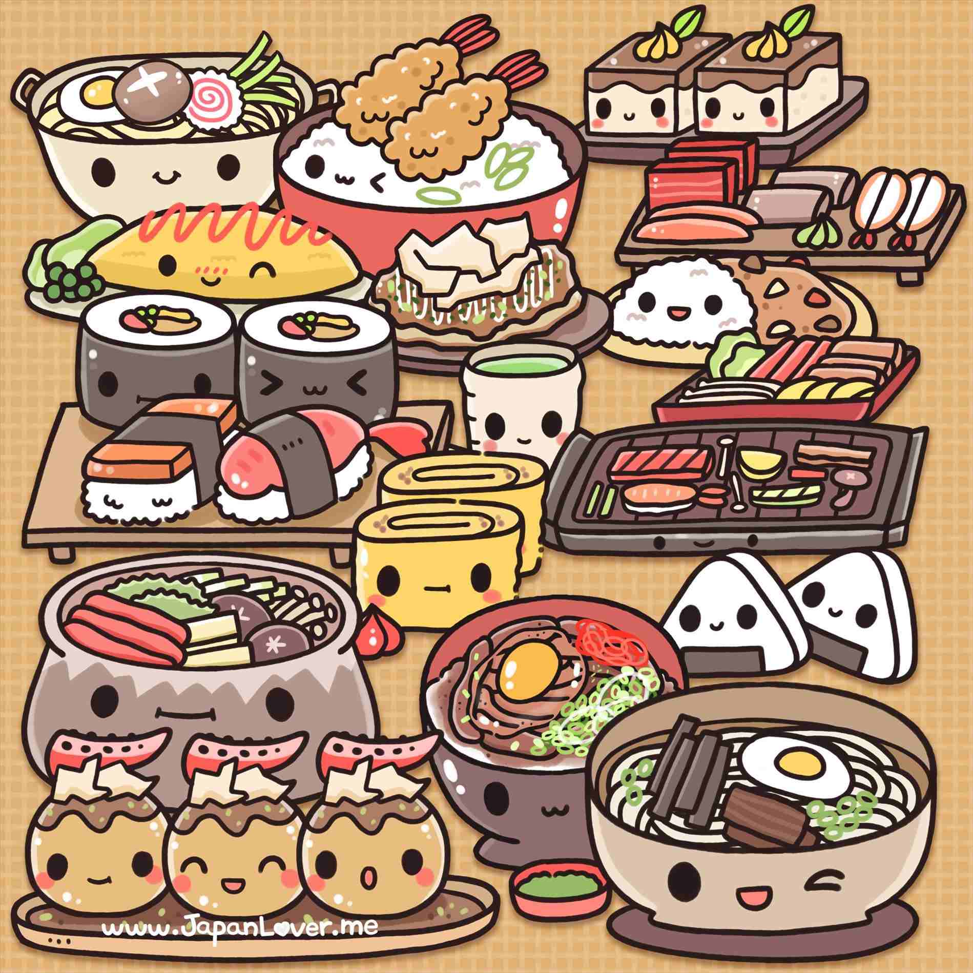 Wallpaper Cute Drawings Of Food With Faces ~ Drawing