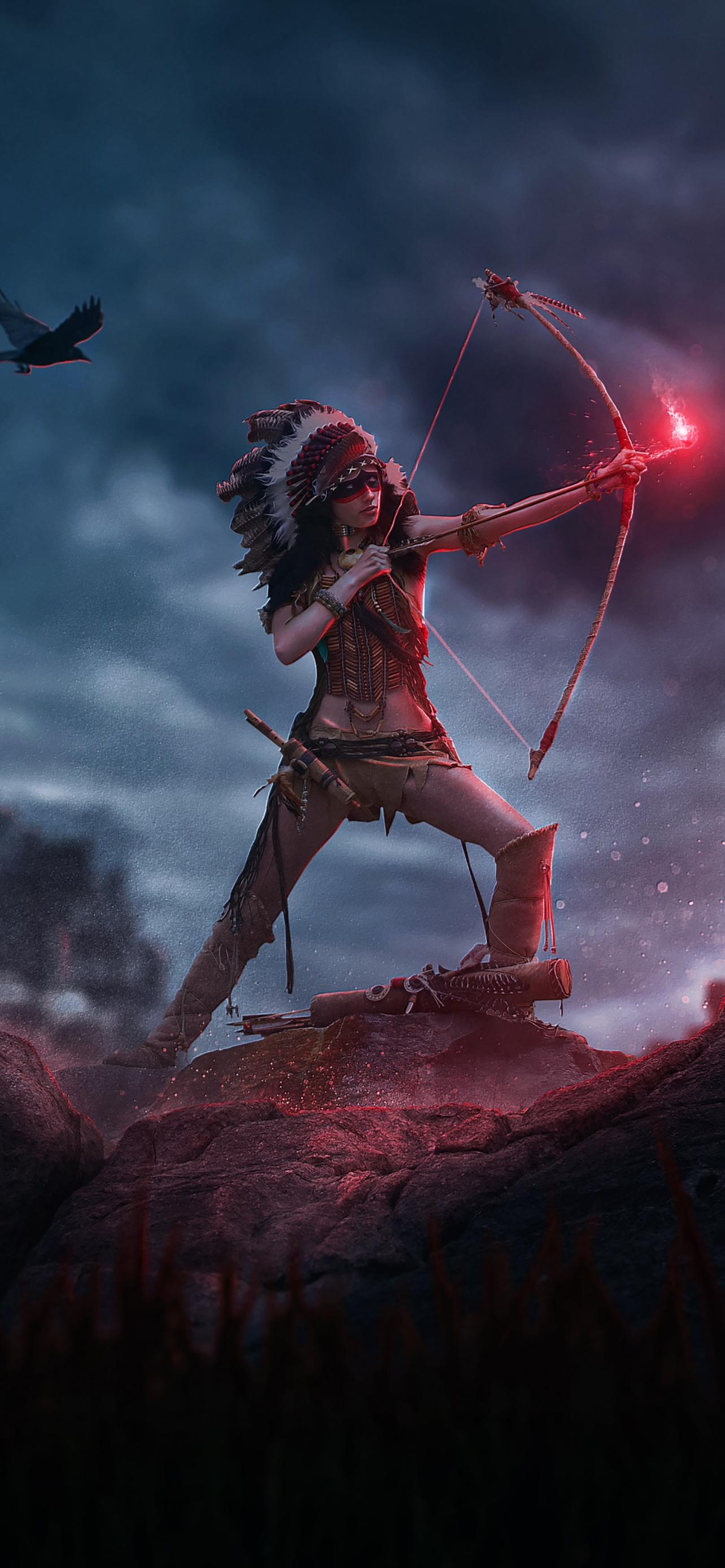 1284x2778 Native American Wallpaper 4K, Tribal, Arrow, Archer, Graphics CGI