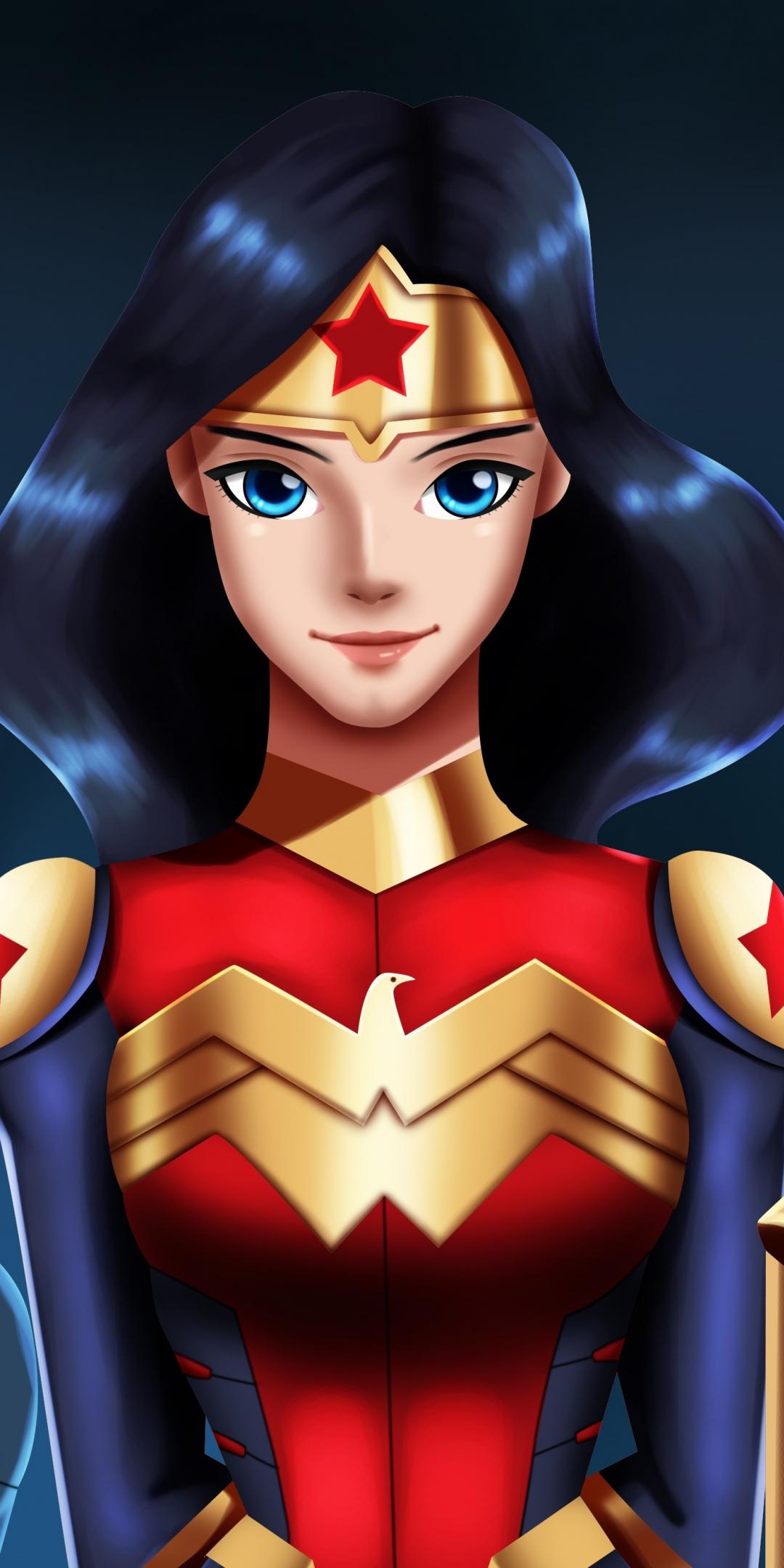 1080x2160 Download 1080x2160 wallpaper wonder woman, batwoman, supergirl, superheroes, girls, digital art, honor 7x, honor 9 lite, honor view HD image, background, 15819