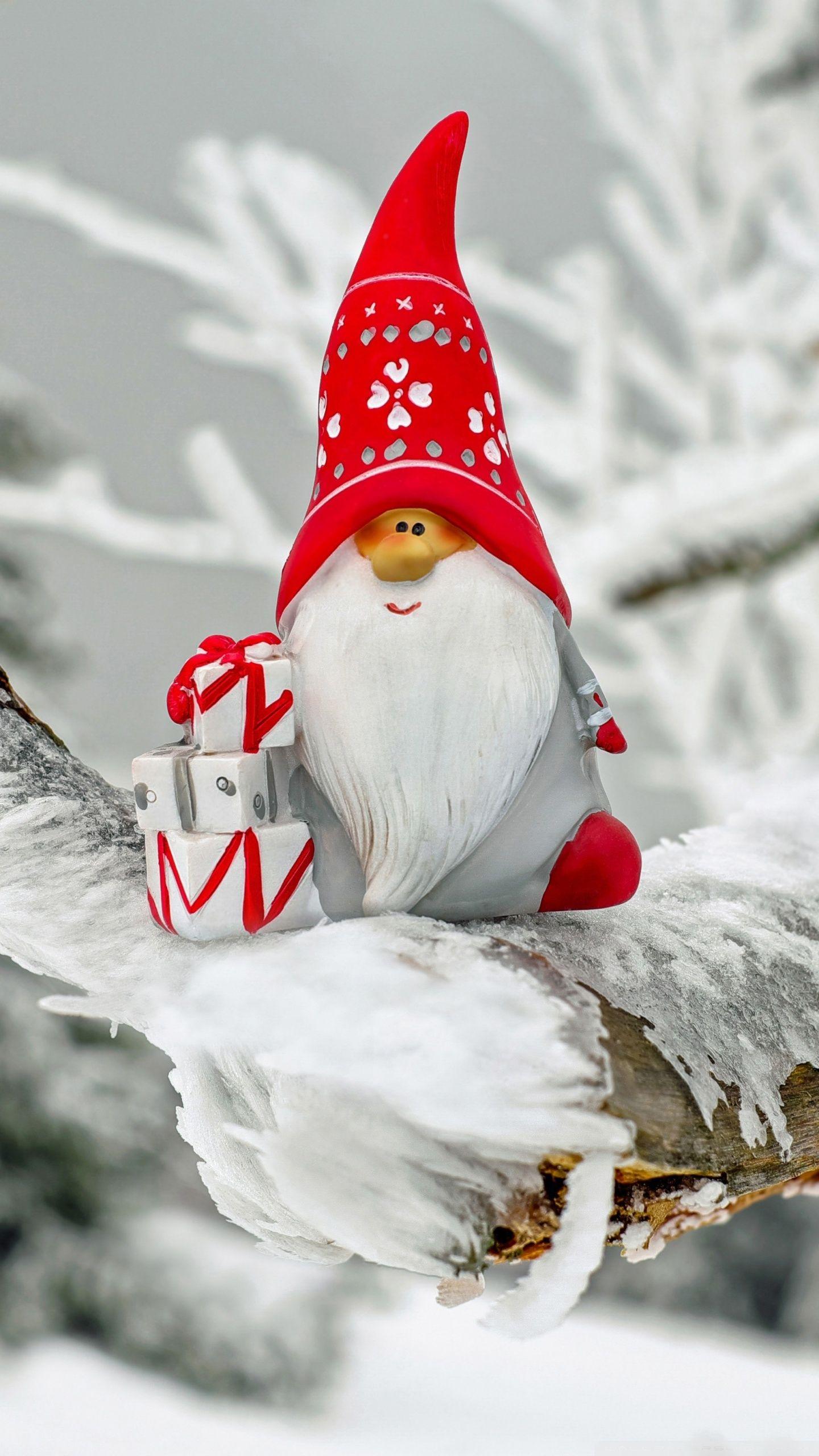 1440x2560 Gnome Christmas Wallpaper