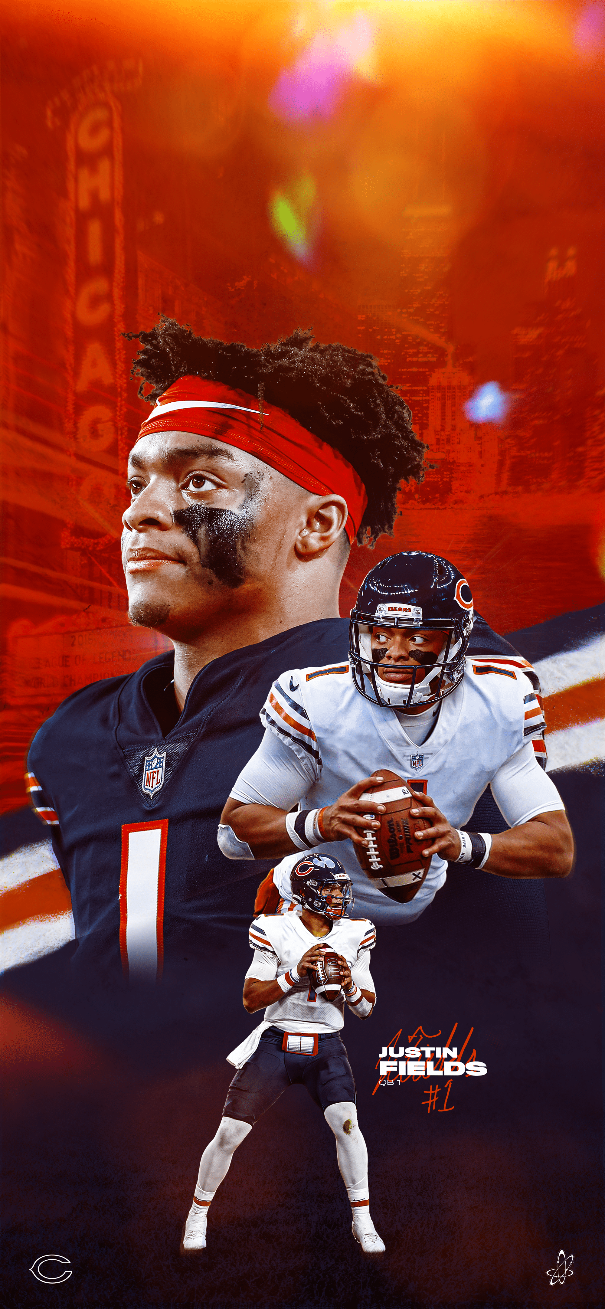 2000x4327 Justin Fields Chicago Bears Phone Wallpaper (As Requested)