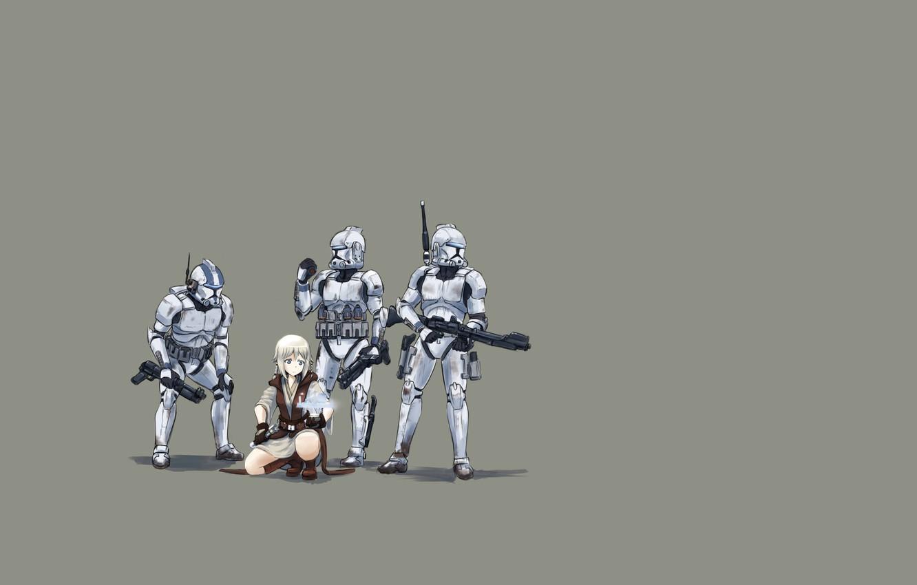 1332x850 Wallpaper minimalism, star wars, star wars, green background, Jedi, clones image for desktop, section прочее