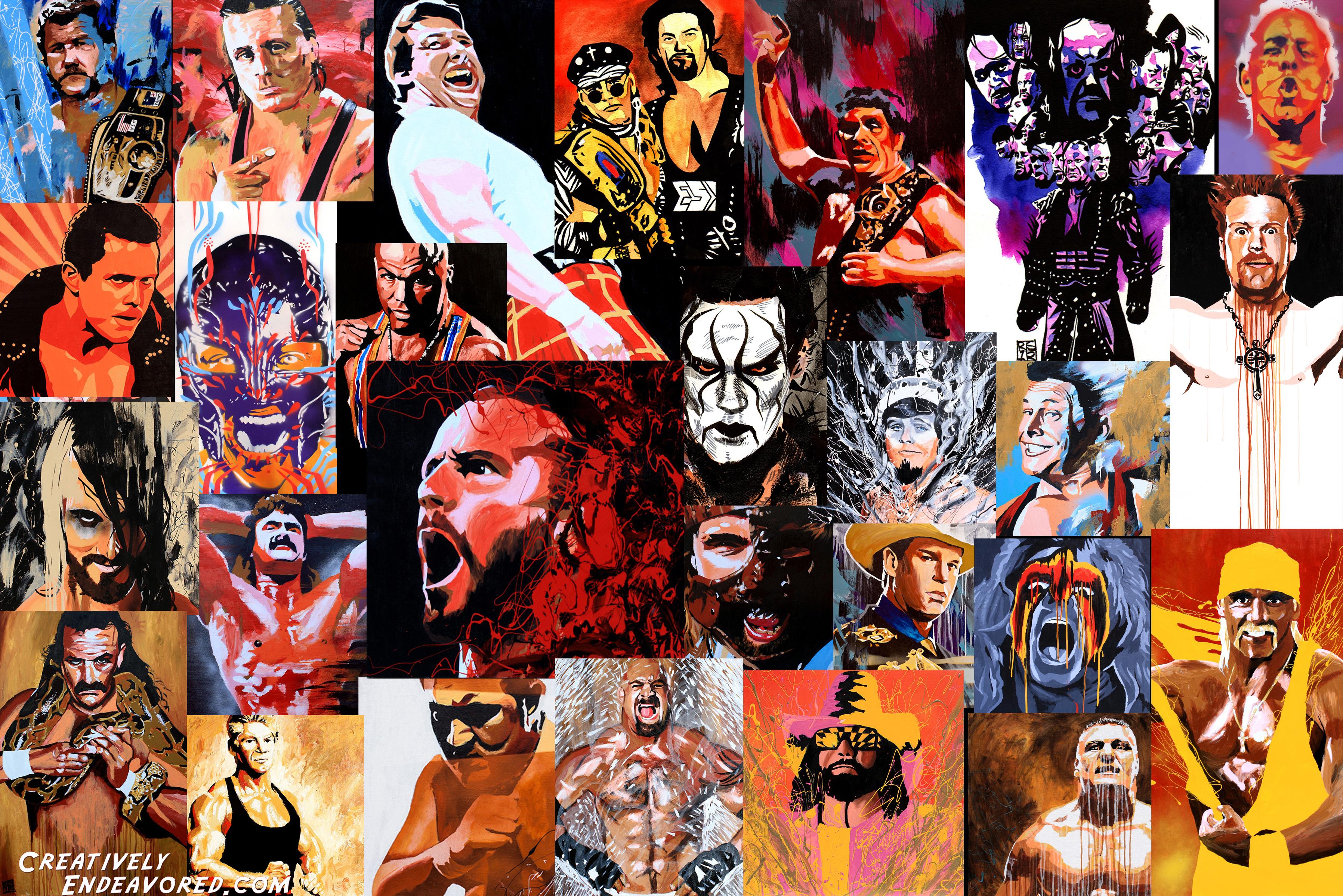 3594x2398 Wallpaper Wednesday: The Artwork of Rob Schamberger. Hot Tag Wrestling