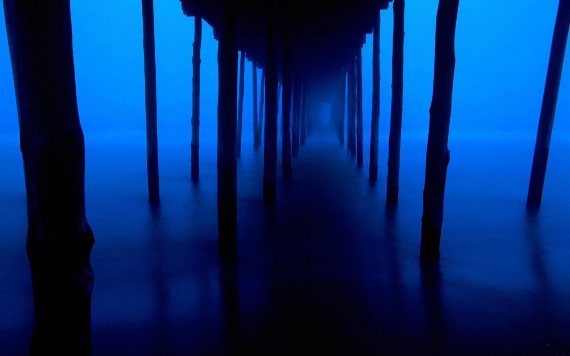 1920x1200 Dark blue, Support, Bridge, Mysterious wallpaper
