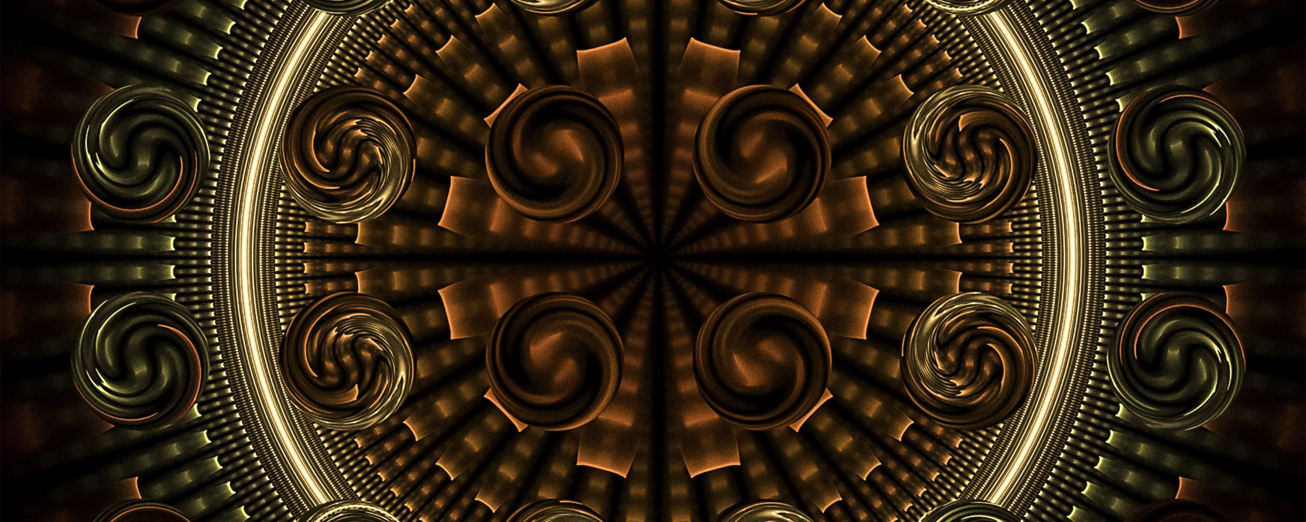 2560x1024 Desktop Wallpaper Fractal Circle Globes Geometric, HD Image, Picture, Background, T3k O6