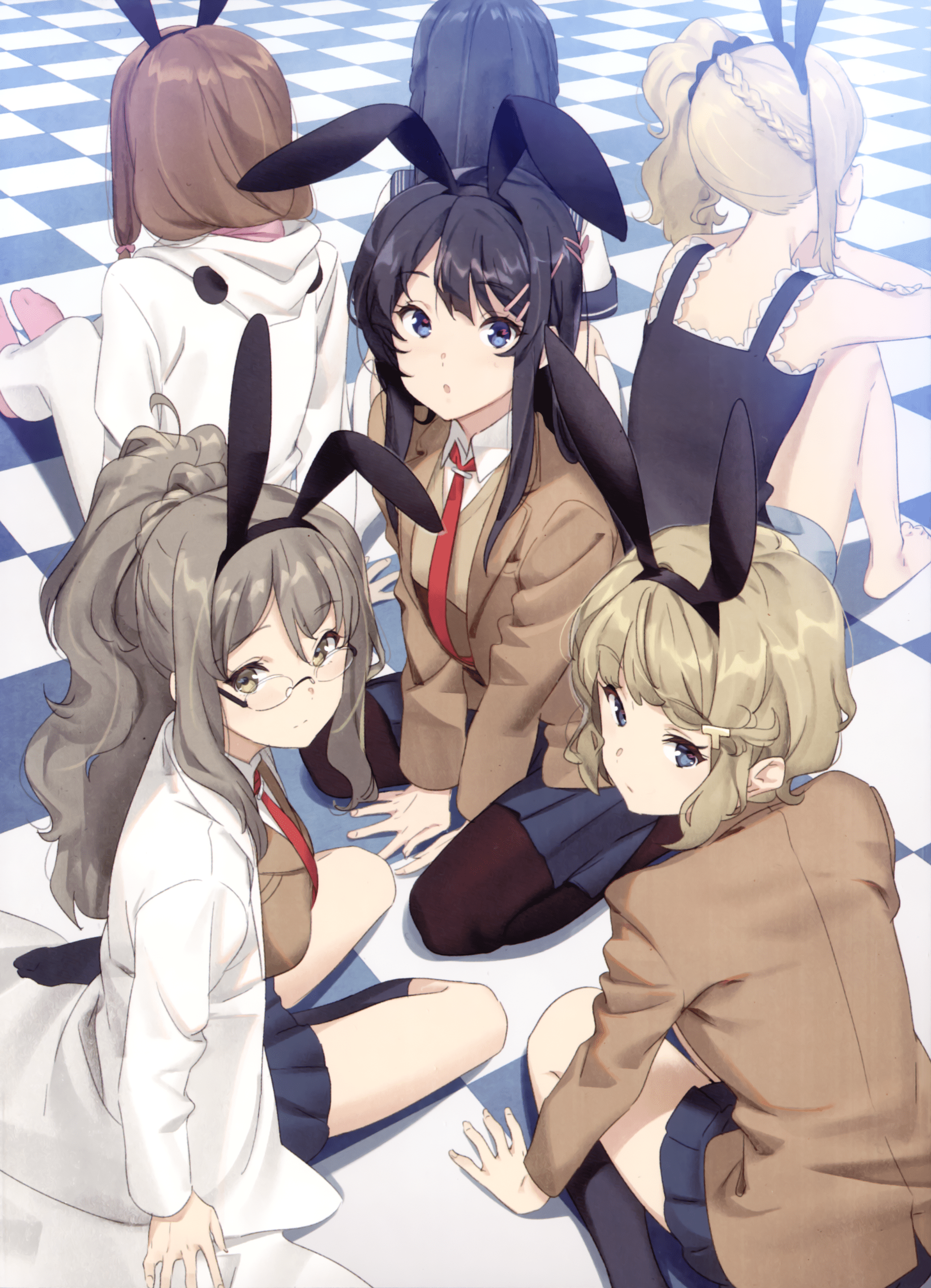 2080x2878 Seishun Buta Yar Wa Bunny Girl Senpai No Yume Wo Minai JK School Uniform Women With Glasses Bunny Ea Wallpaper:2080x2878